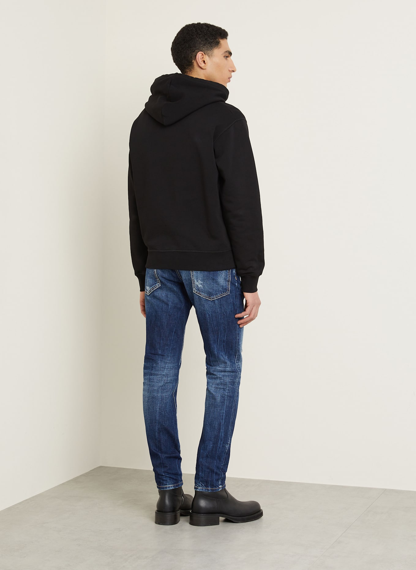 DSQUARED2 Hoodie COOL FIT: SCHWARZ/ WEISS