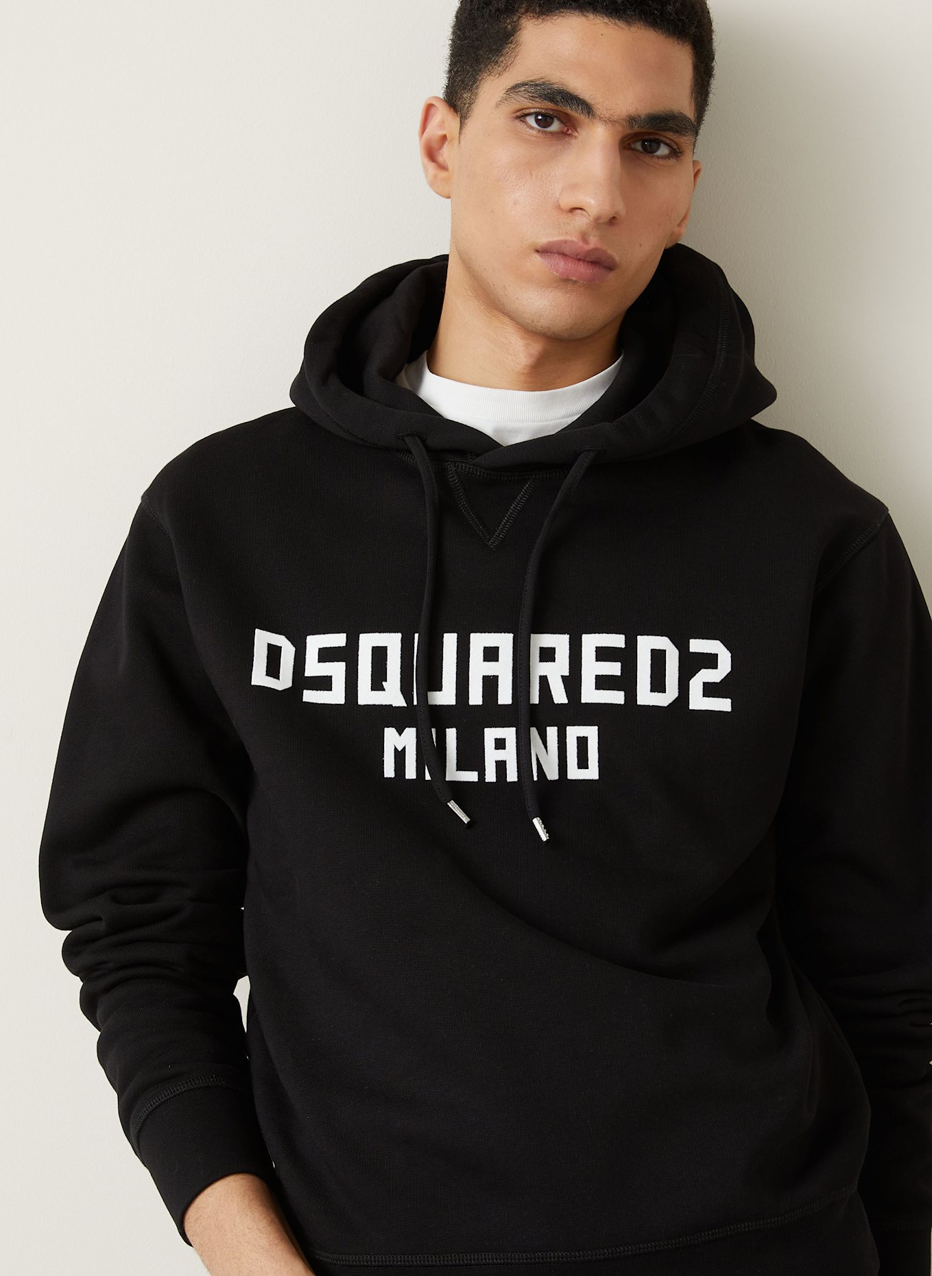 DSQUARED2 Hoodie COOL FIT: SCHWARZ/ WEISS