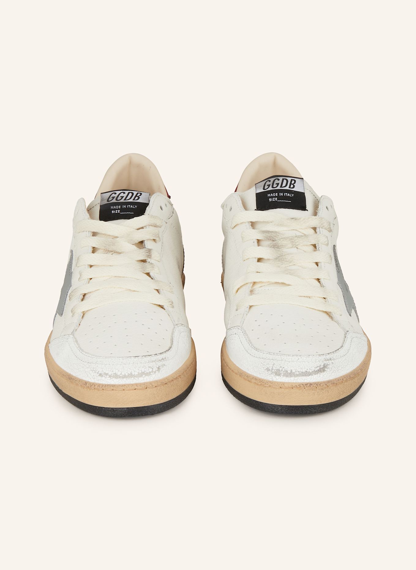 GOLDEN GOOSE Sneakersy BALL STAR: BIAŁY / CIEMNOCZERWONY