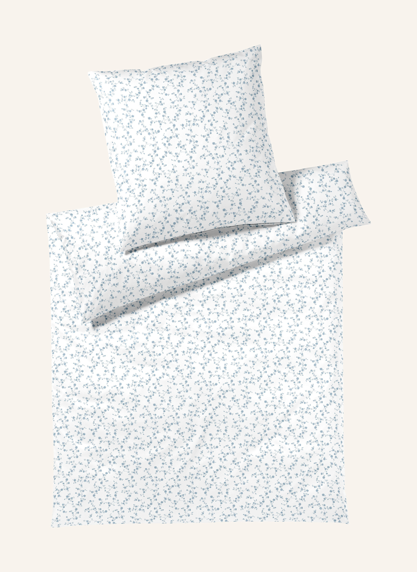 elegante Bettwäsche ENCHANTÉ: WEISS / HELLBLAU