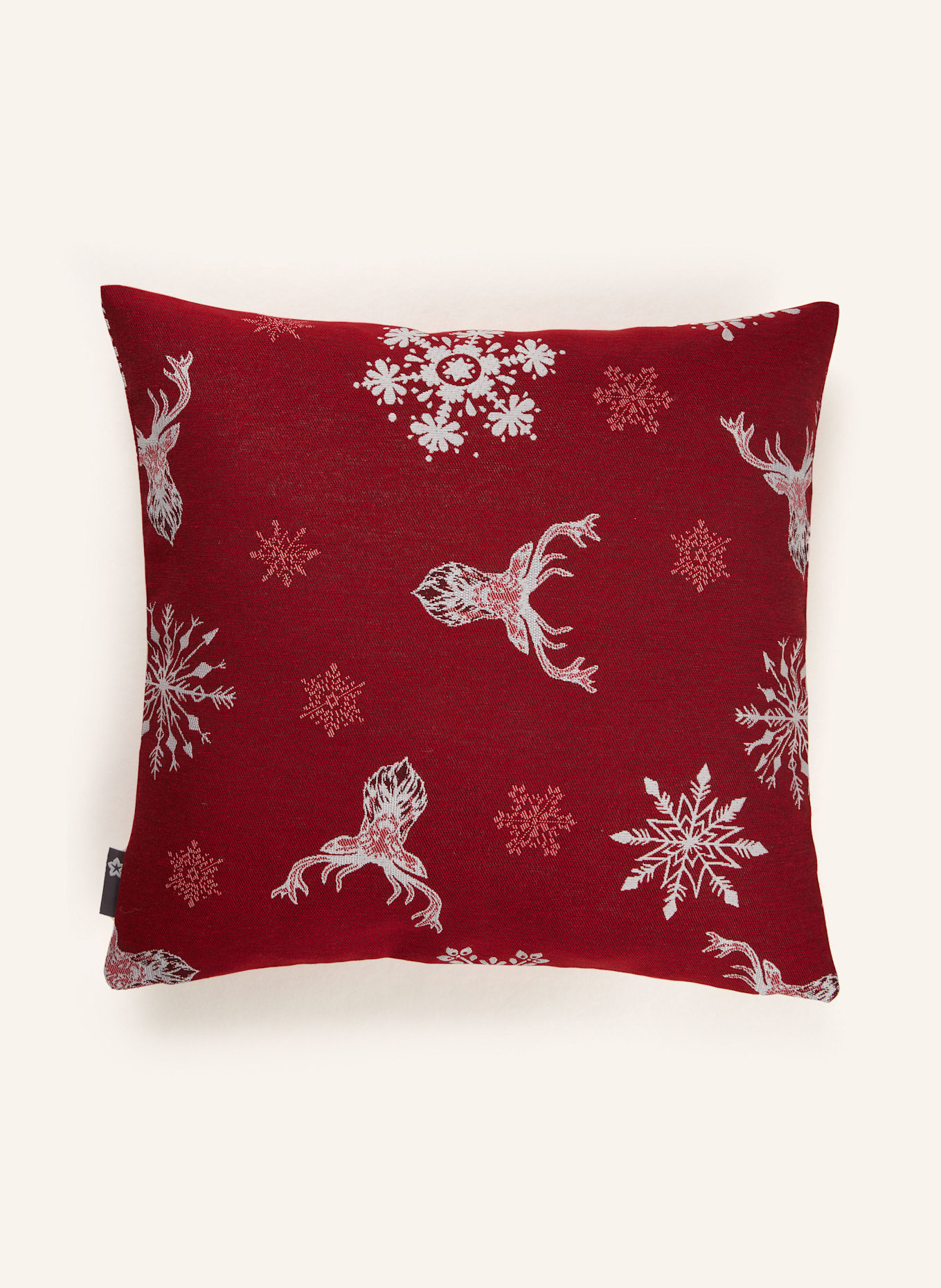 pichler Decorative cushion cover STELLAN: DARK RED / WHITE