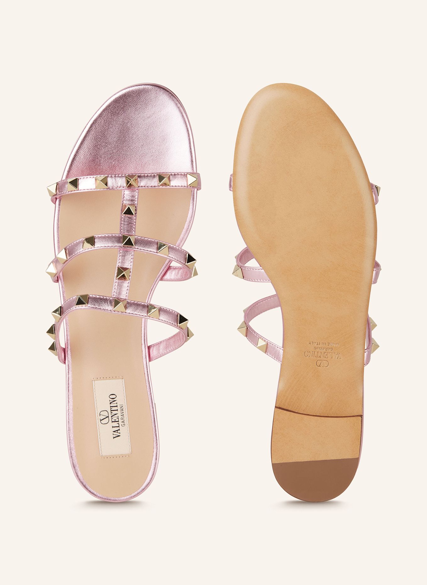 Pink valentino slides discount