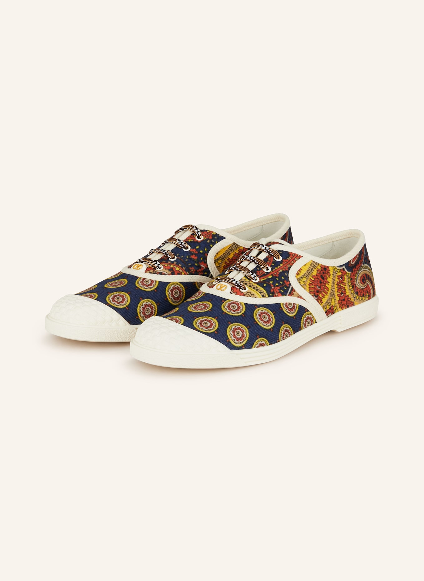 VALENTINO GARAVANI Sneaker: DUNKELBLAU/ DUNKELGELB/ ECRU