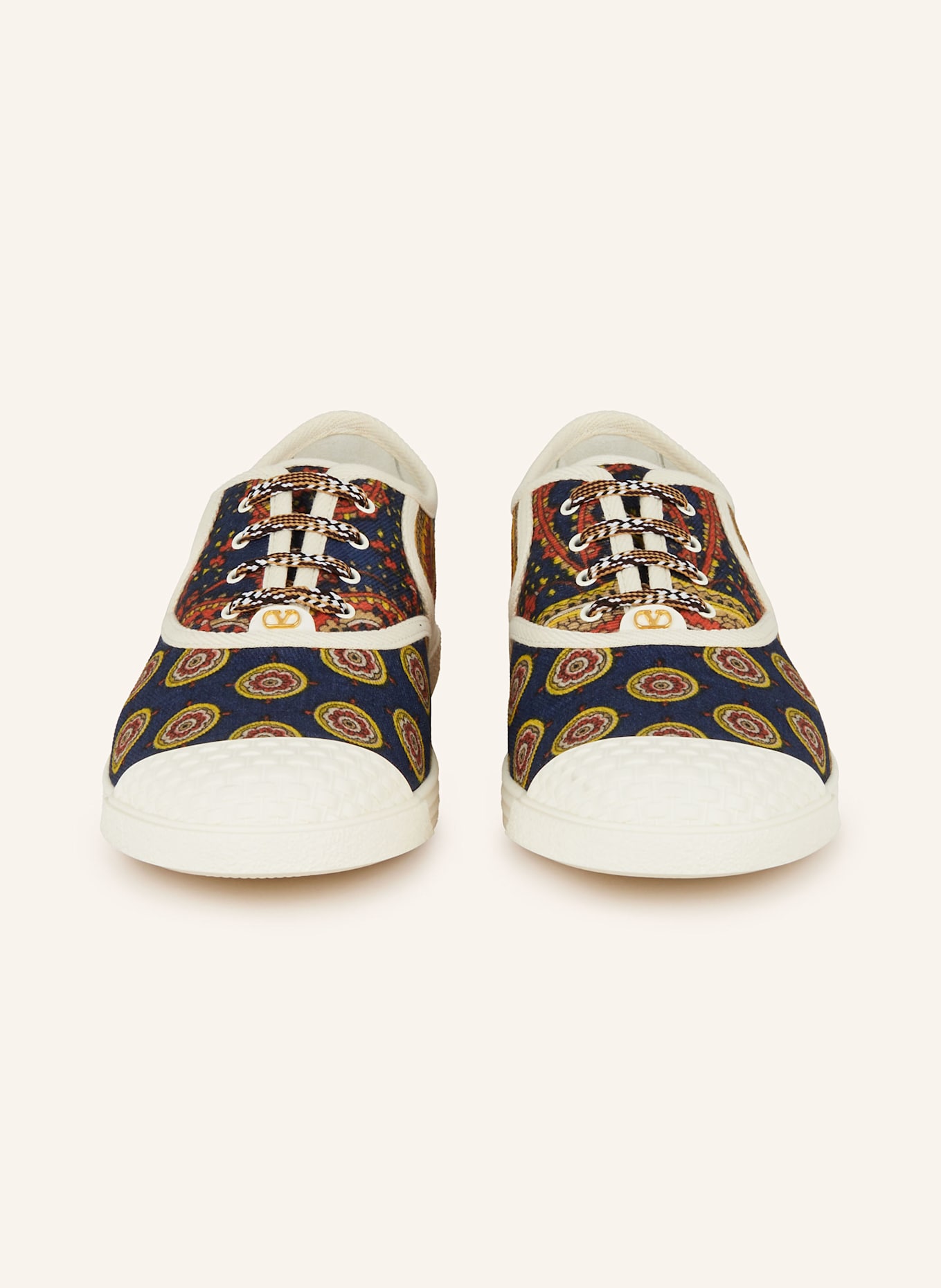 VALENTINO GARAVANI Sneaker: DUNKELBLAU/ DUNKELGELB/ ECRU
