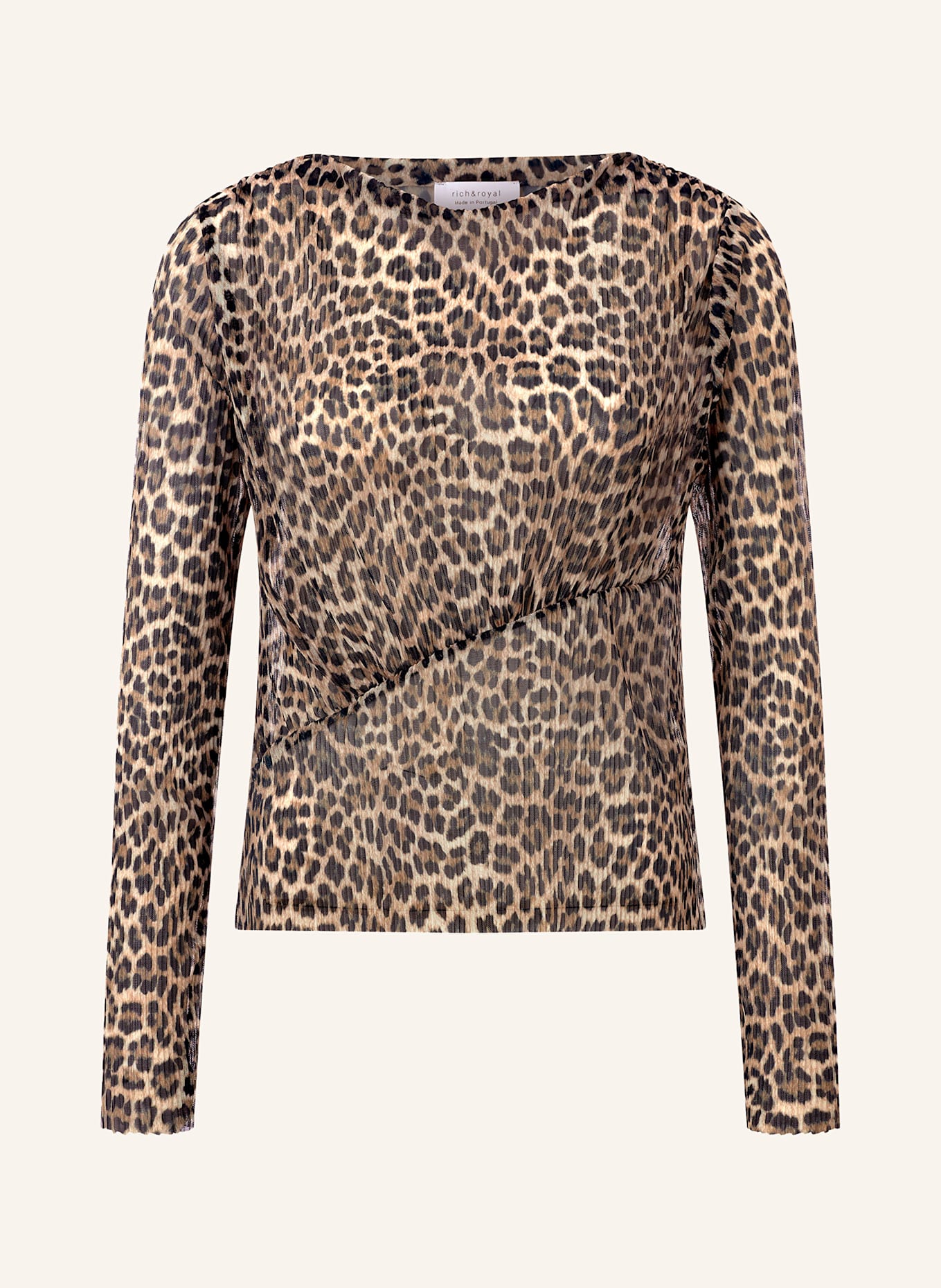 Rich & Royal Koszulka z długim rękawem z siateczki: BRĄZOWY / BEŻOWY / CZARNY