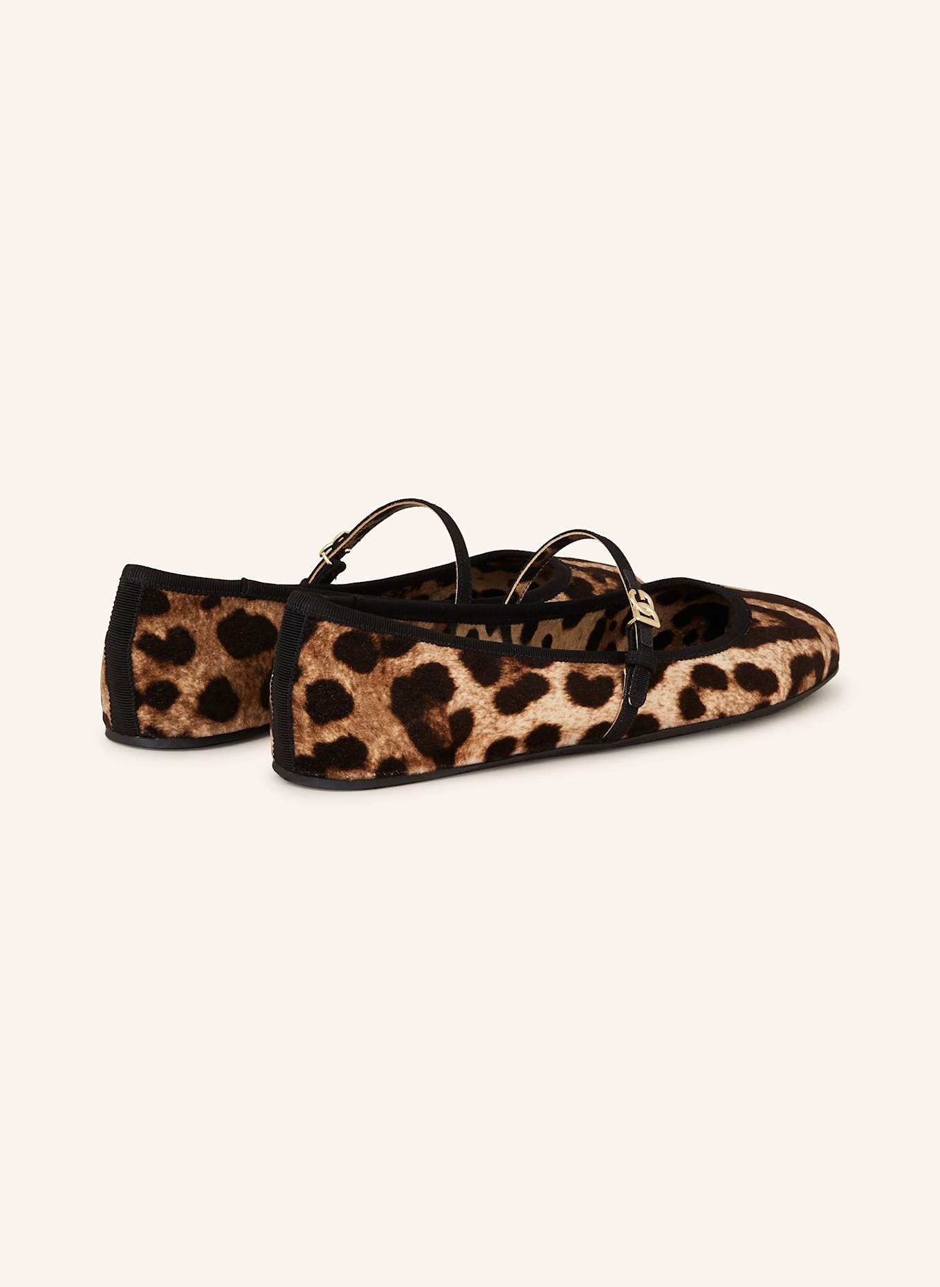 DOLCE & GABBANA Mary-Jane-Ballerinas: BEIGE/ HELLBRAUN/ SCHWARZ