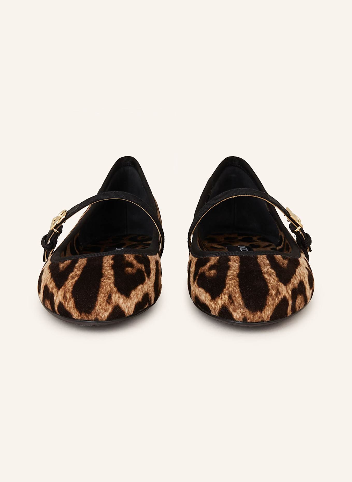 DOLCE & GABBANA Mary-Jane-Ballerinas: BEIGE/ HELLBRAUN/ SCHWARZ