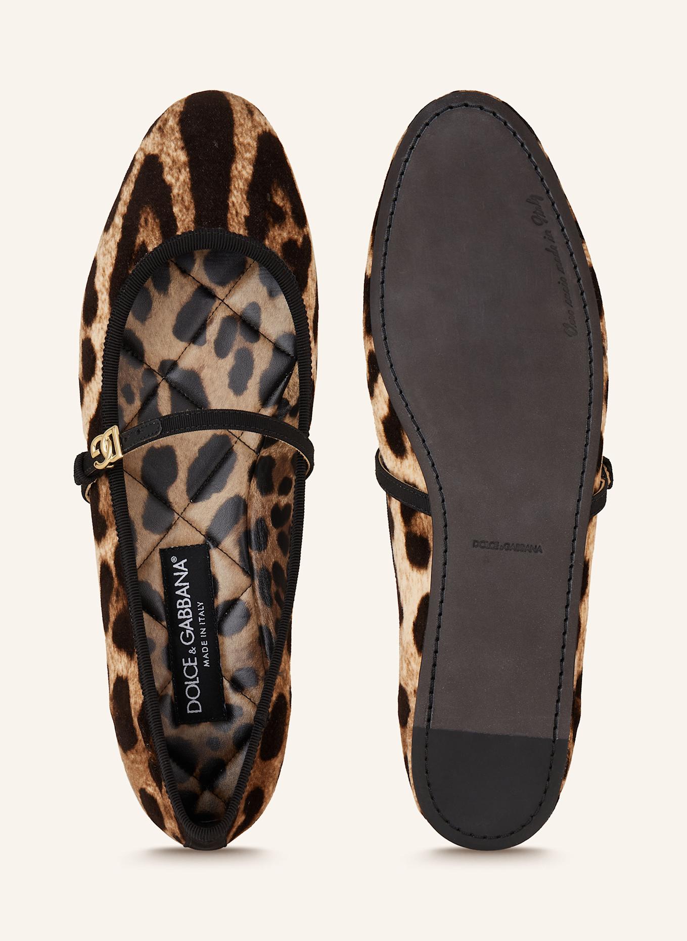 DOLCE & GABBANA Mary-Jane-Ballerinas: BEIGE/ HELLBRAUN/ SCHWARZ