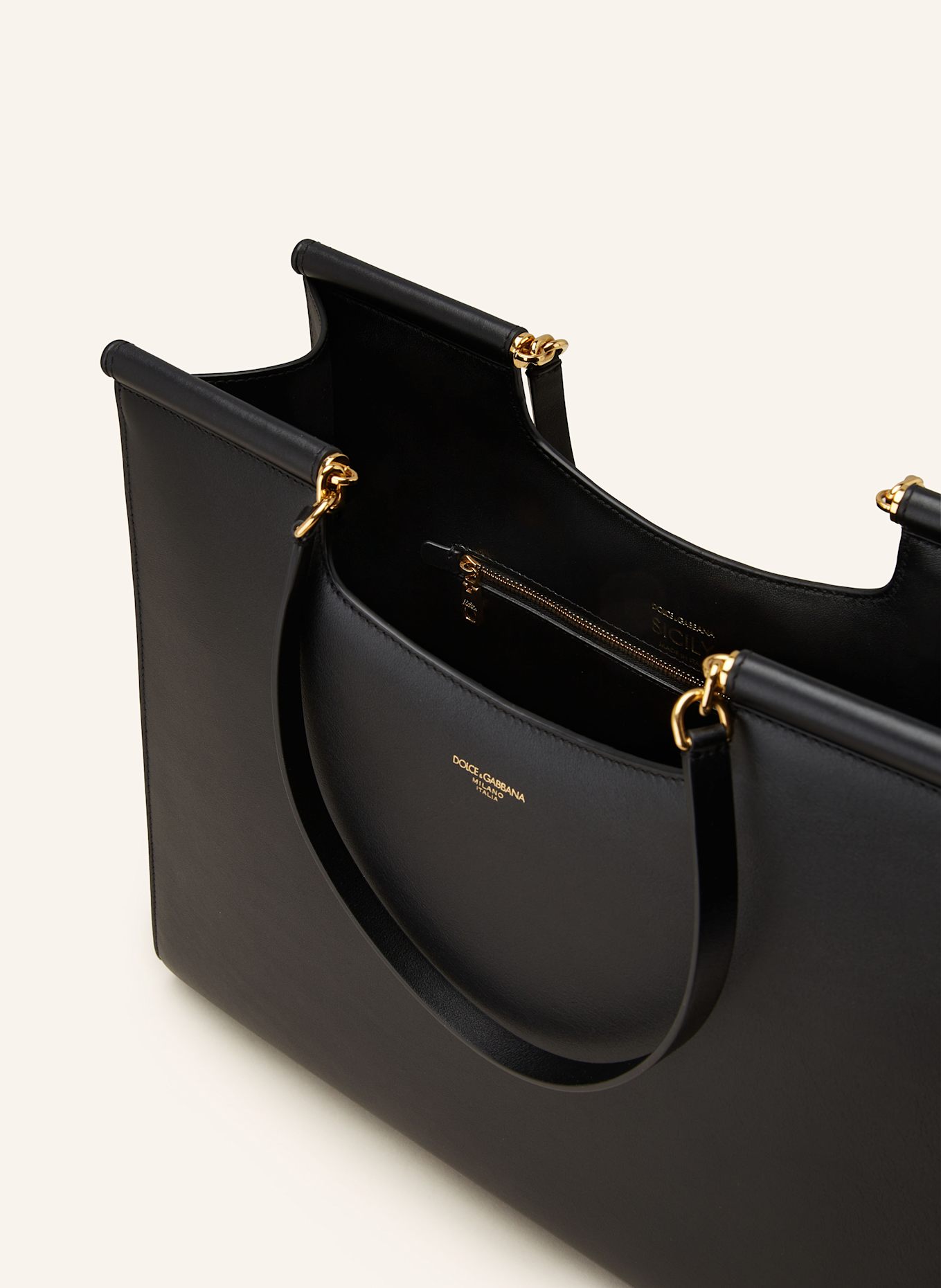 DOLCE & GABBANA Shopper SICILY LARGE: SCHWARZ