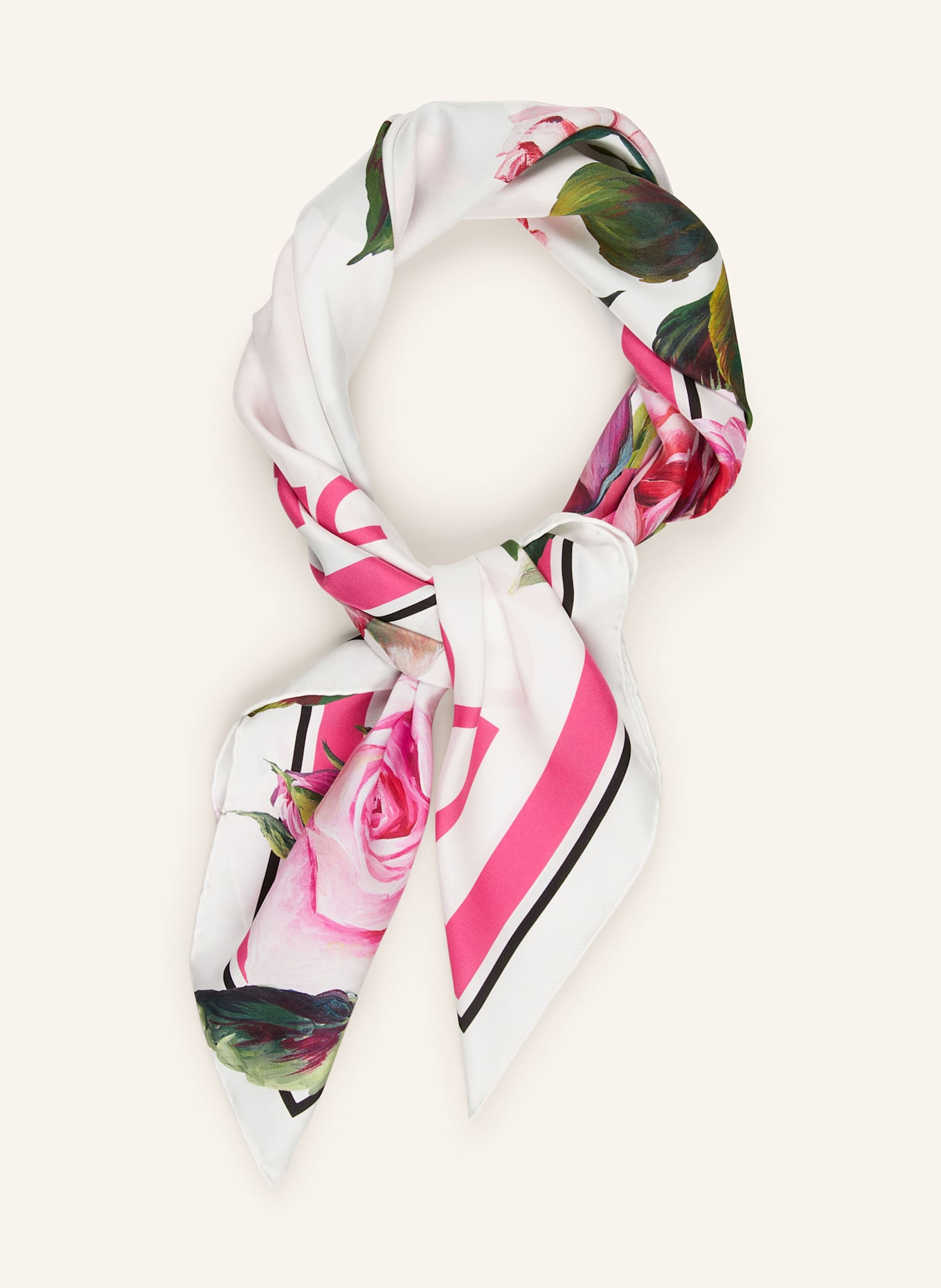 スカーフ Dolce & Gabbana Dolce & Gabbana Scarfs Pink DOLCE & GABBANA Silk scarf in pink/ green/ white