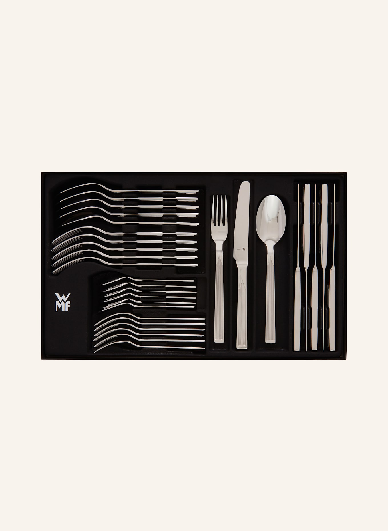 WMF 30-tlg. Besteck-Set ART DECO: SILBER