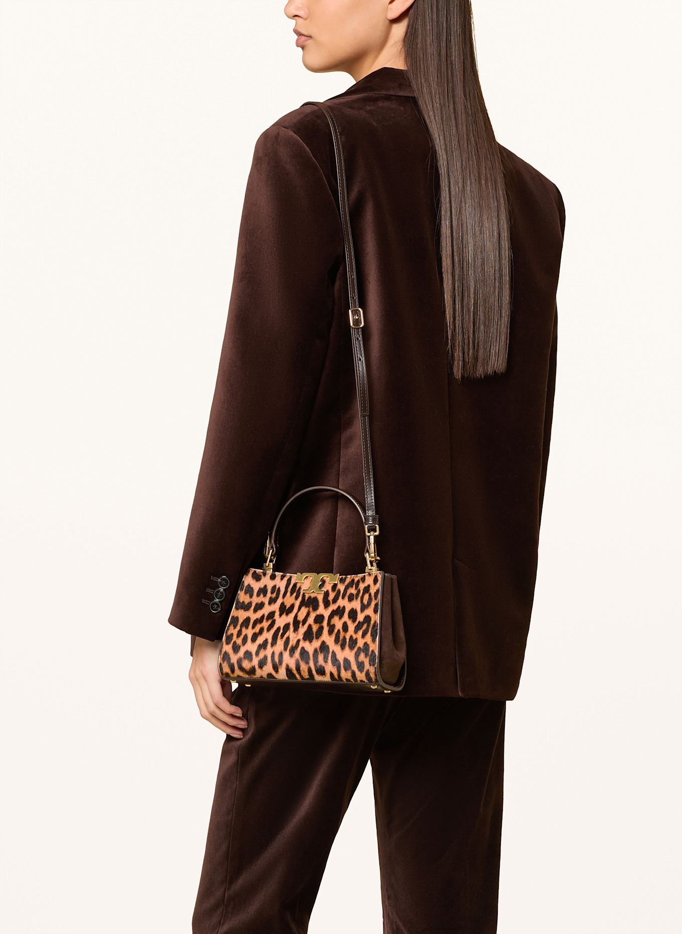 TORY BURCH Handbag ELEANOR: LIGHT ORANGE / BROWN / BLACK