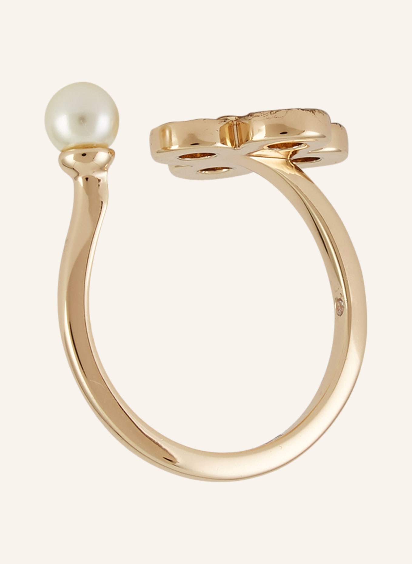 TORY BURCH Pierścionek KIRA: ZŁOTY / BIAŁY