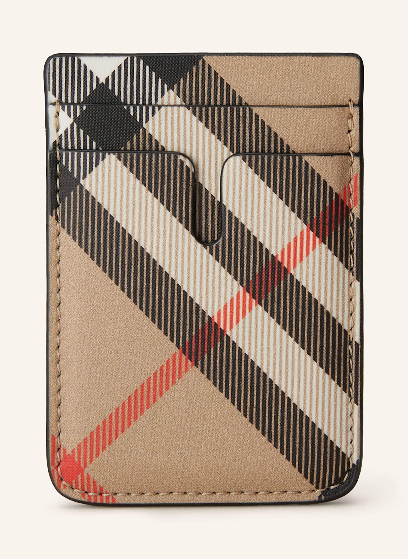 BURBERRY Card case: BEIGE / BLACK / RED