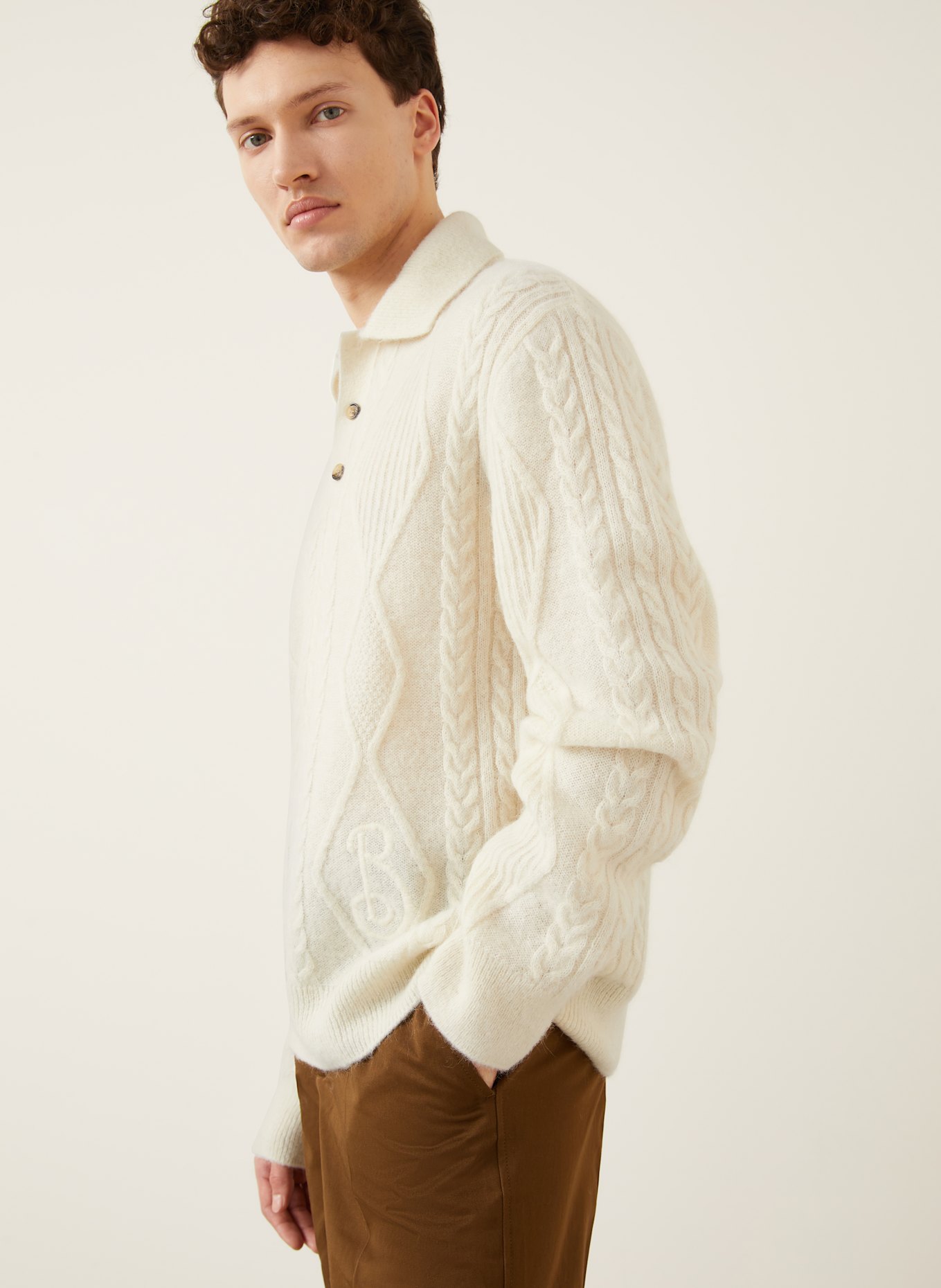 BURBERRY Pullover mit Alpaka: ECRU