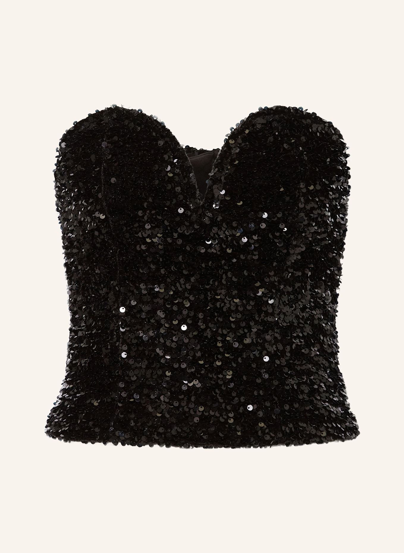 Black sequin bustier top shop