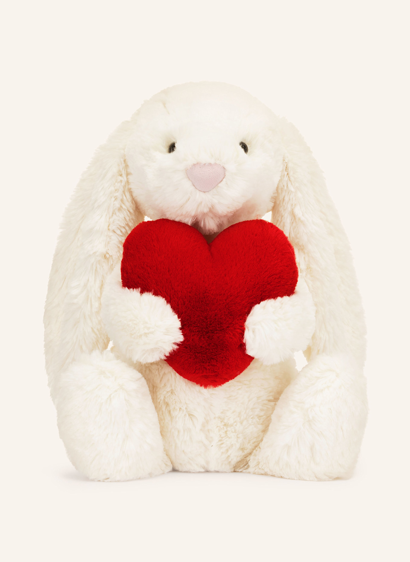 Jellycat Maskotka pluszowa zając BASHFUL BUNNY WITH HEART: KREMOWY