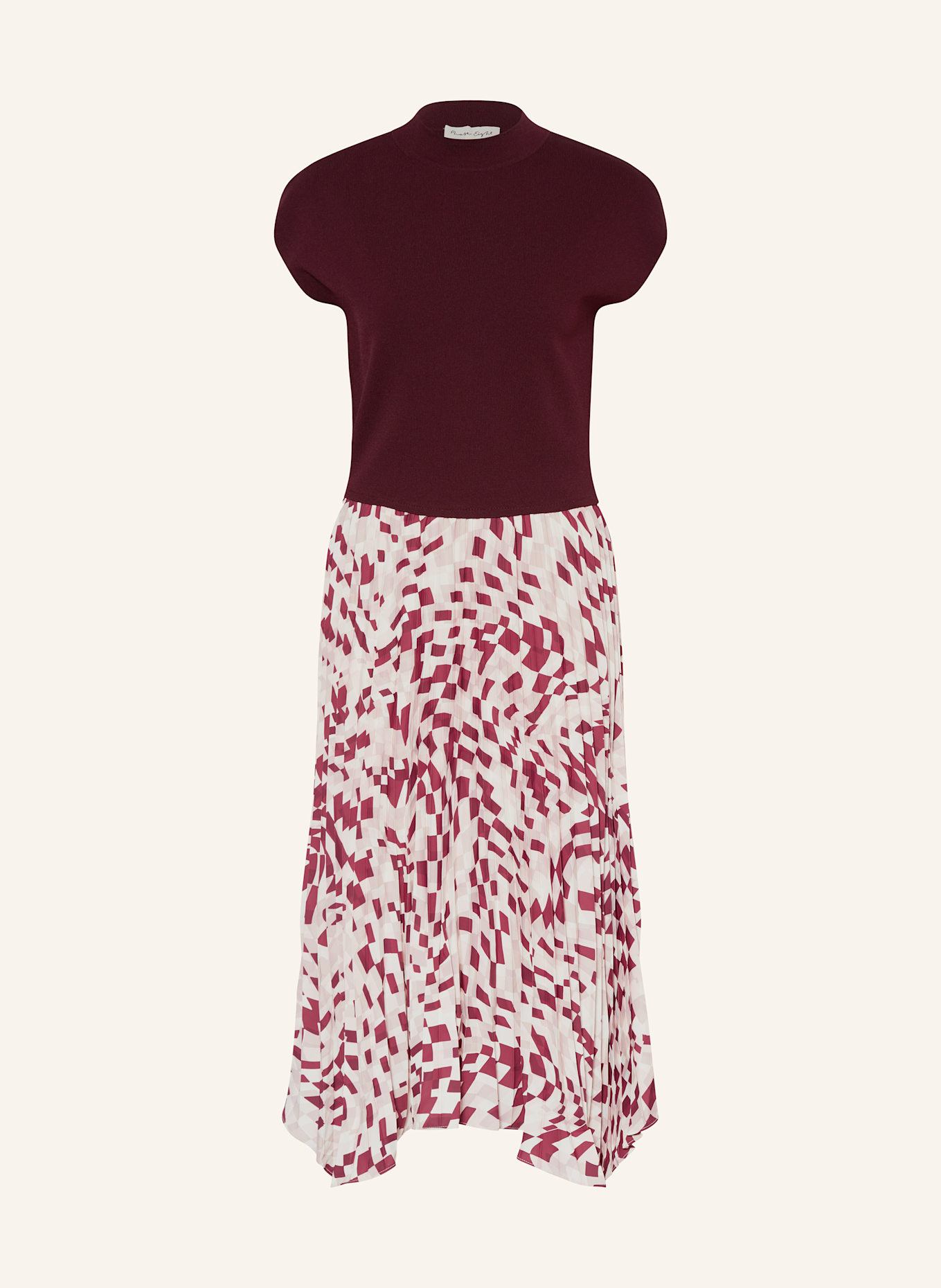 Phase Eight Plisseekleid MAYA im Materialmix: SCHWARZ/ BEIGE/ ROSA