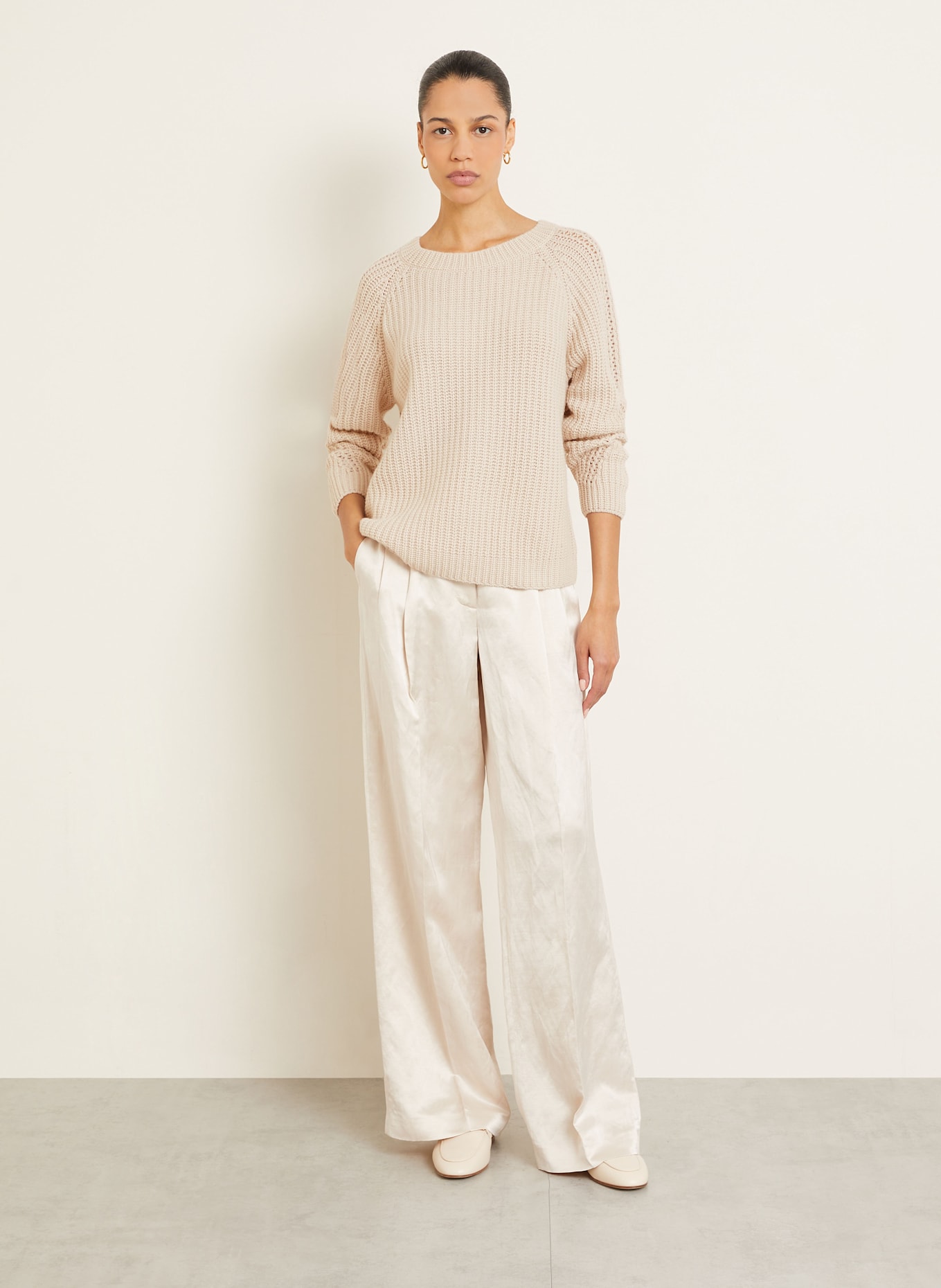 IRIS von ARNIM Sweter z kaszmiru GOMA: JASNOBRĄZOWY