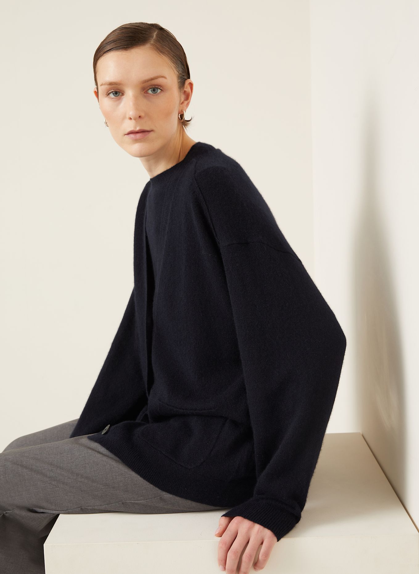 IRIS von ARNIM Strickjacke PADEN aus Cashmere: DUNKELBLAU