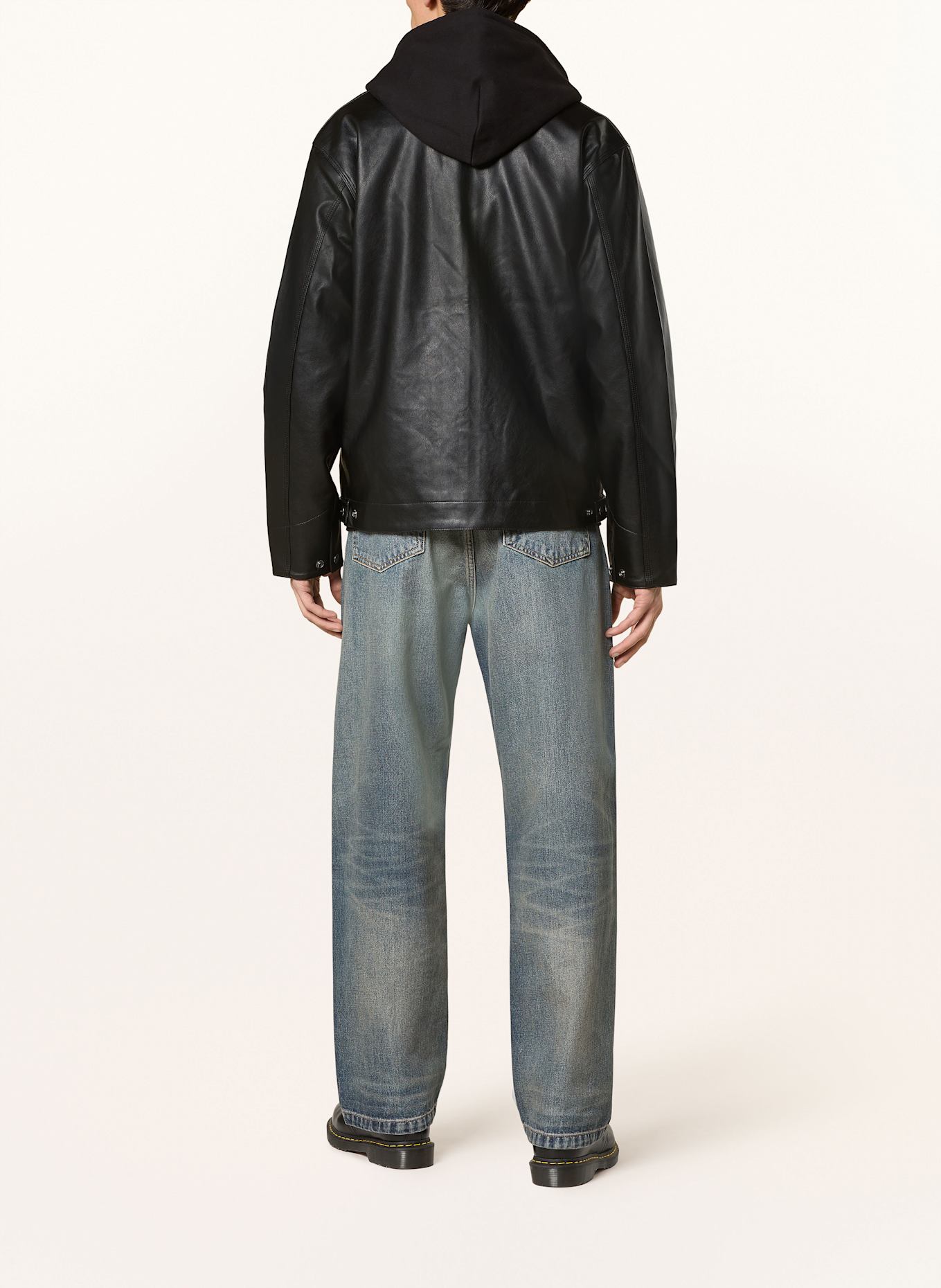 carhartt WIP Jacke DETROIT in Lederoptik: SCHWARZ