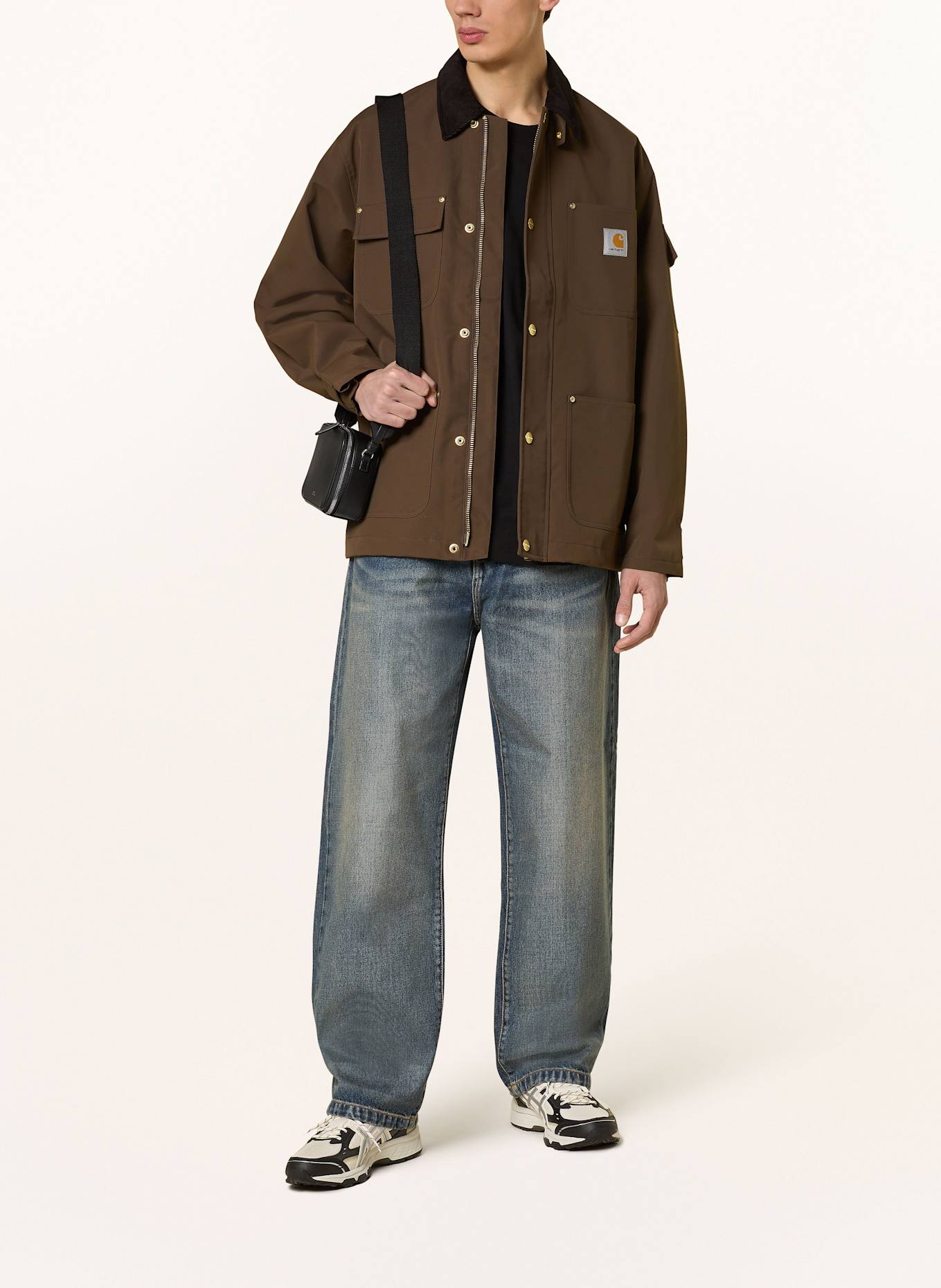 carhartt WIP LANDON loose tapered fit jeans, Color: 014Flounce slinky cut out mini dress in brown (Image 2)