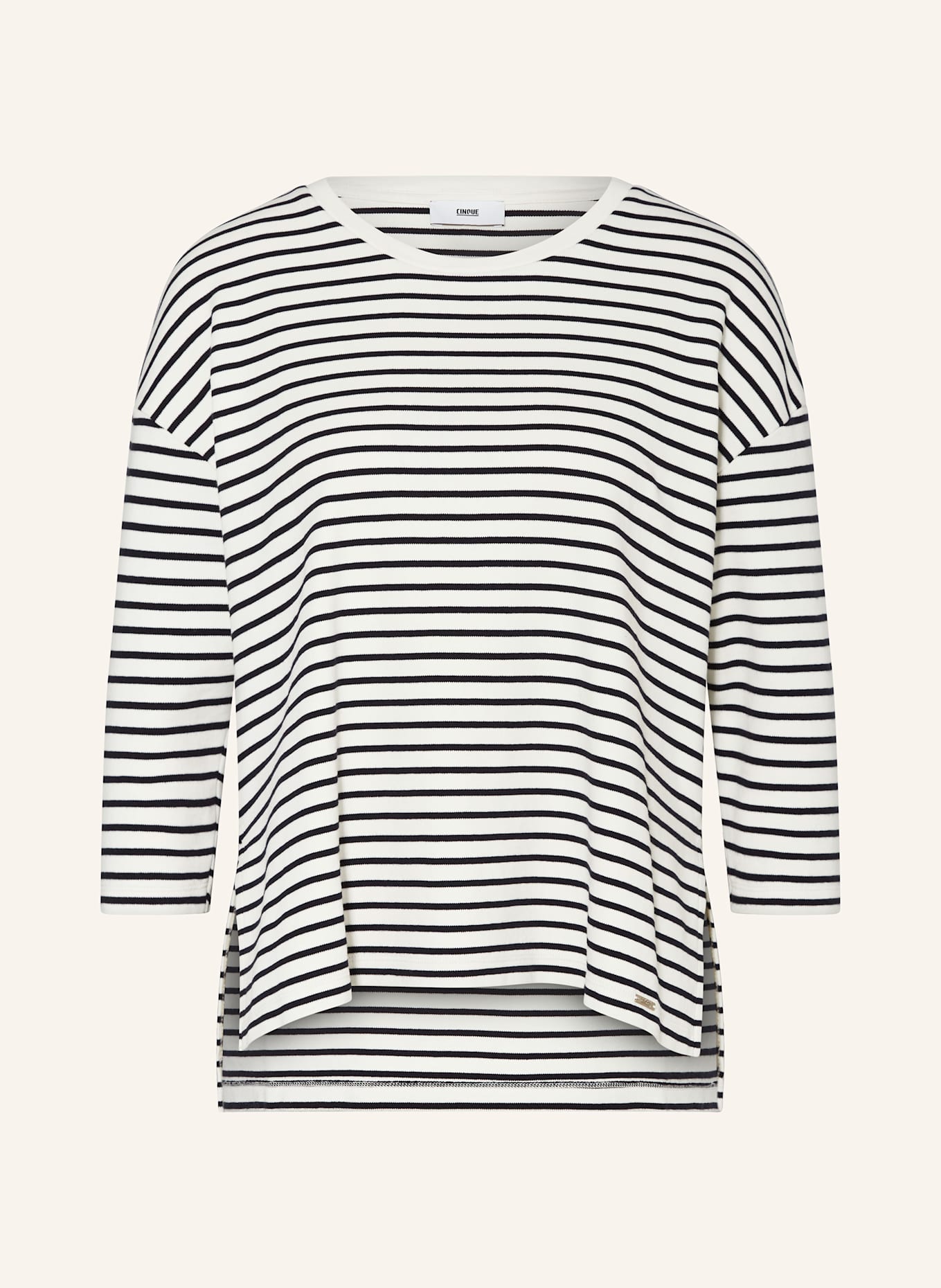 CINQUE Shirt mit 3/4-Arm: DUNKELBLAU / WEISS