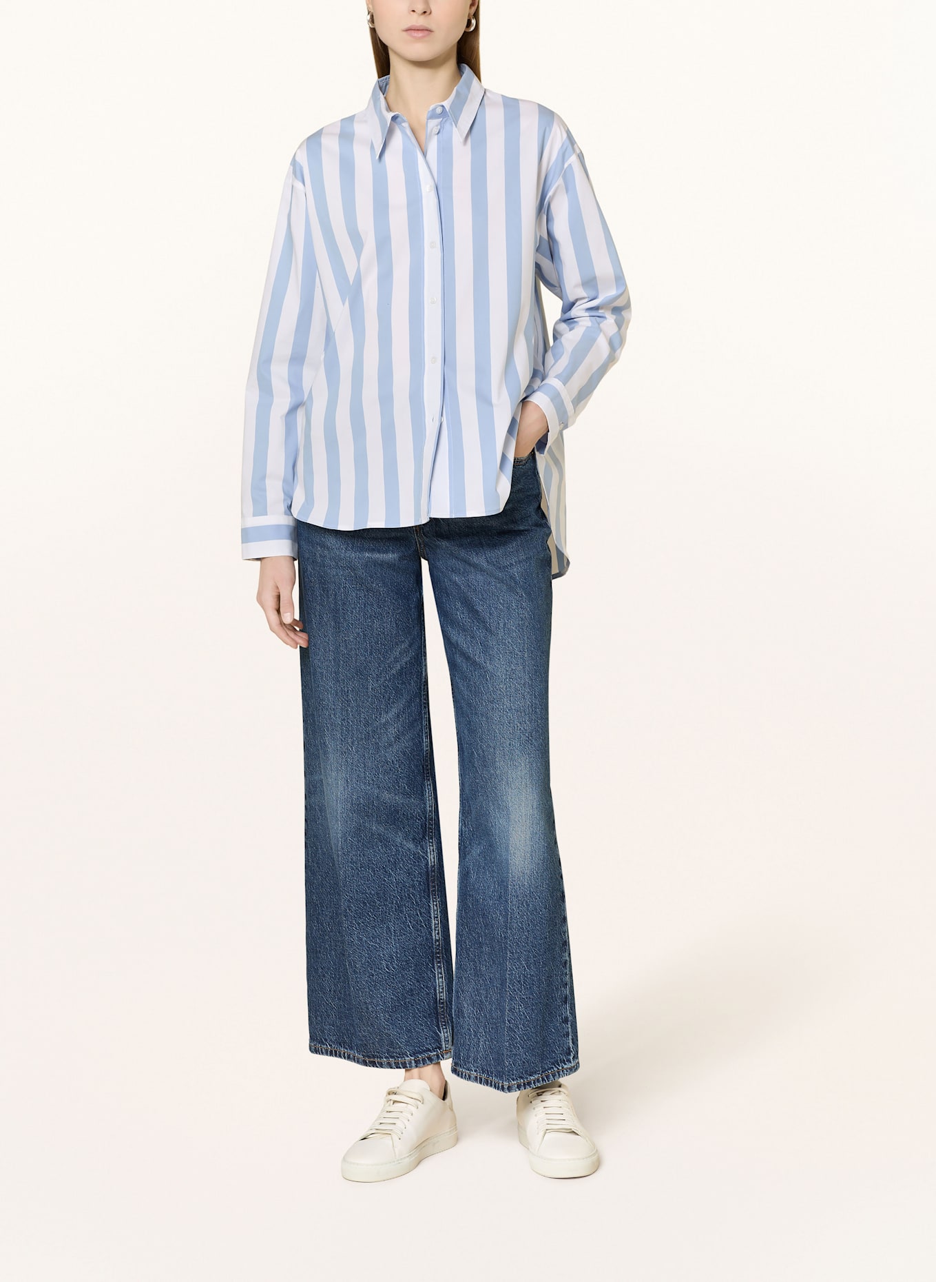 CINQUE Shirt blouse CITARINA: LIGHT BLUE / WHITE