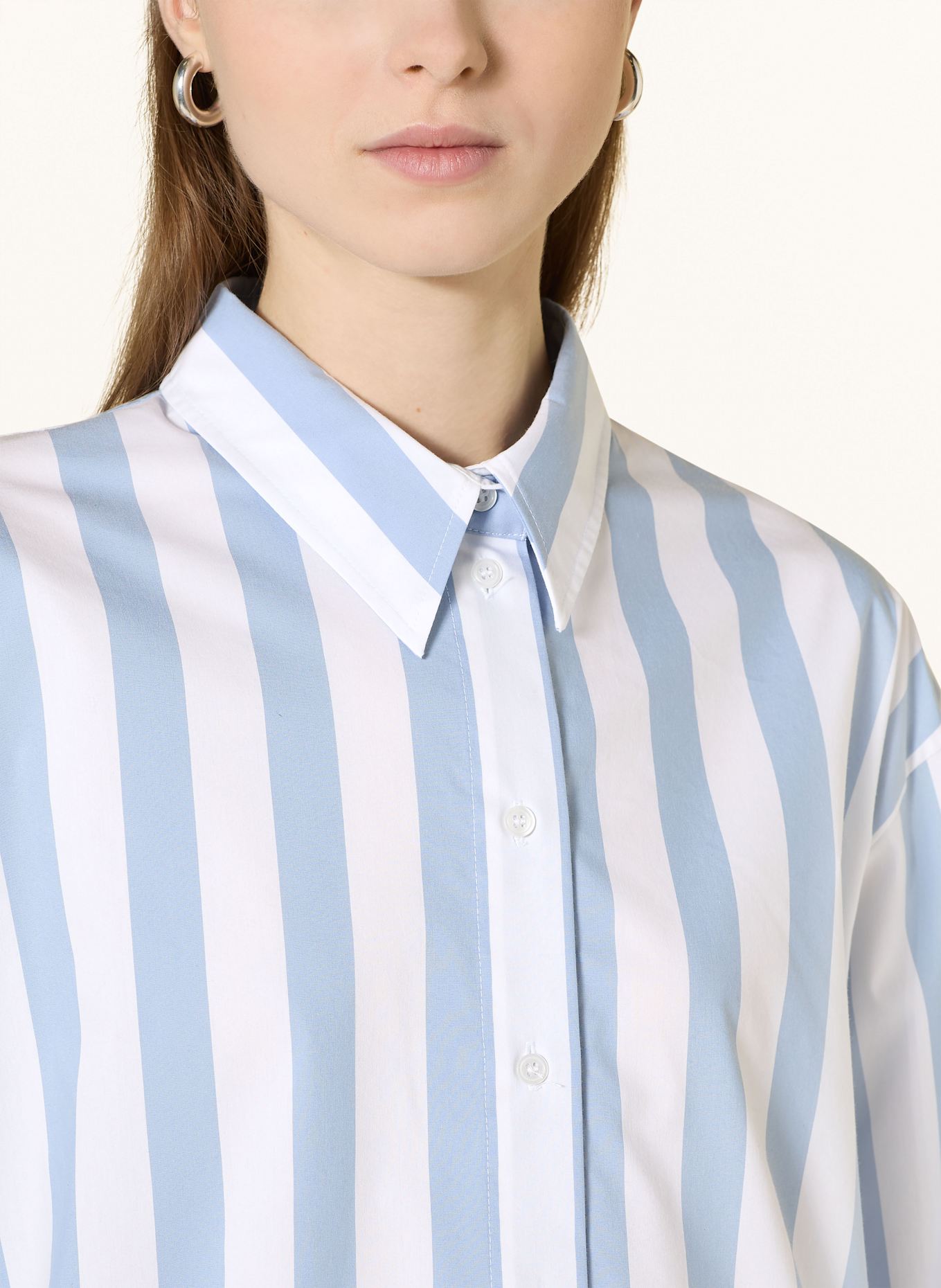 CINQUE Shirt blouse CITARINA: LIGHT BLUE / WHITE