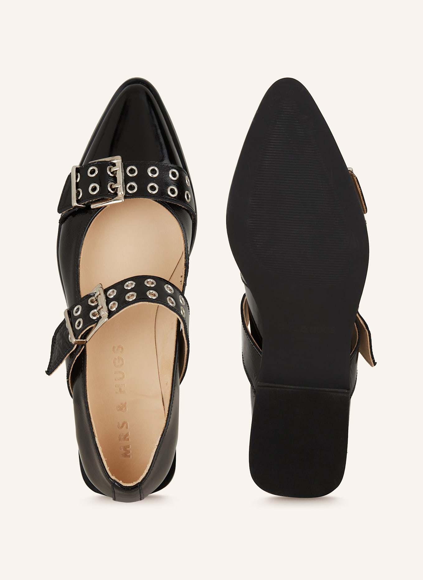 MRS & HUGS Mary-Jane-Ballerinas: SCHWARZ