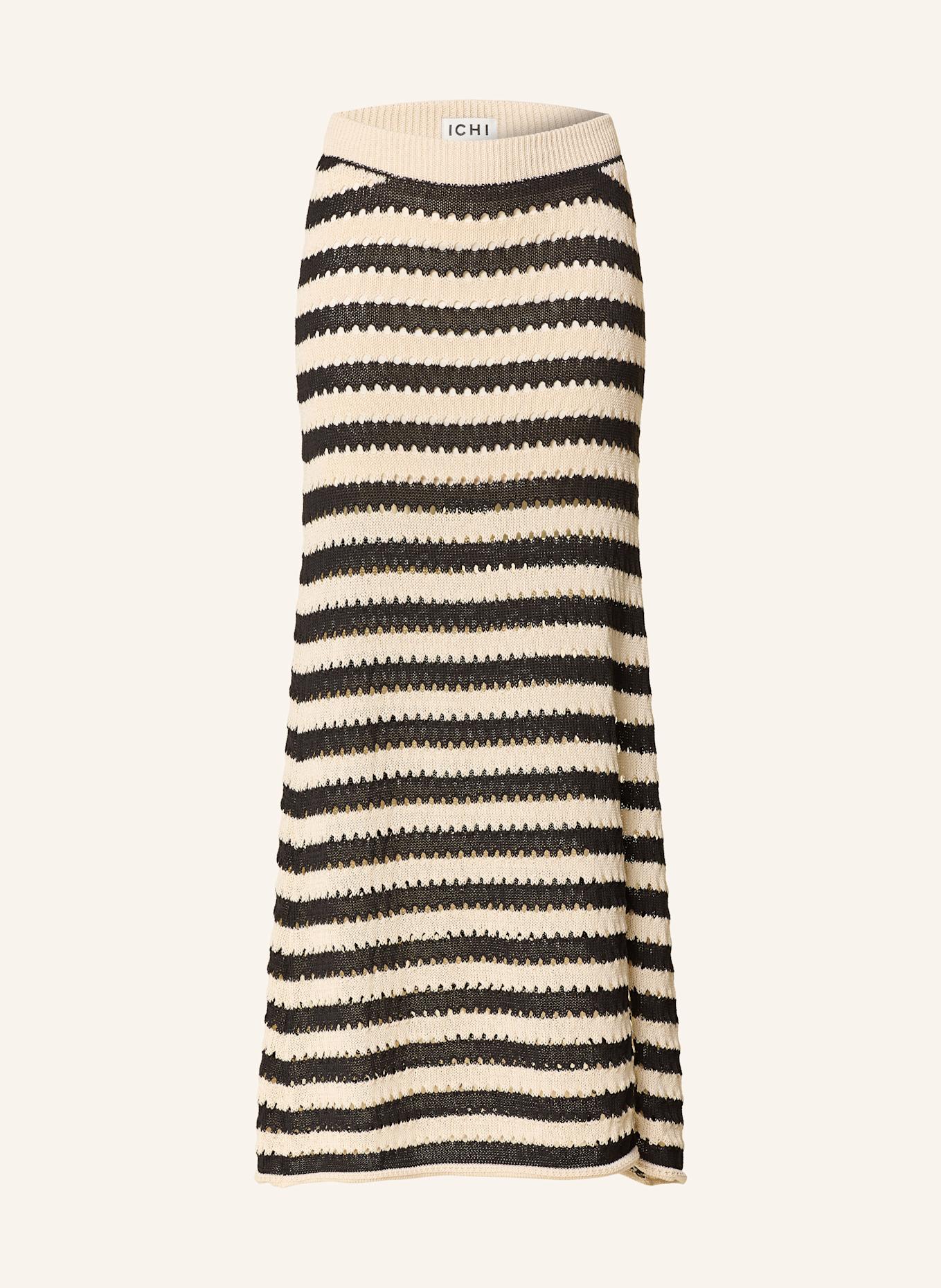 ICHI Knit skirt IHBIRDIS: BLACK / CREAM