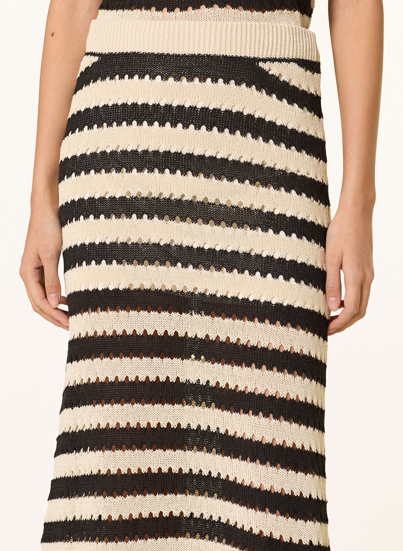 ICHI Knit skirt IHBIRDIS: BLACK / CREAM