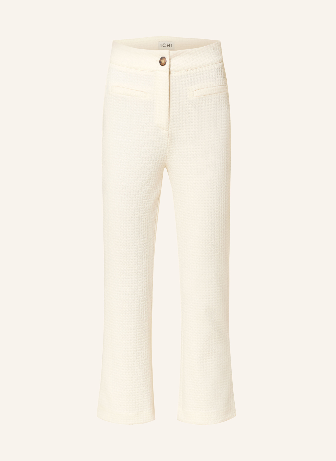 ICHI Spodnie 7/8 IHKATE z dżerseju: ECRU
