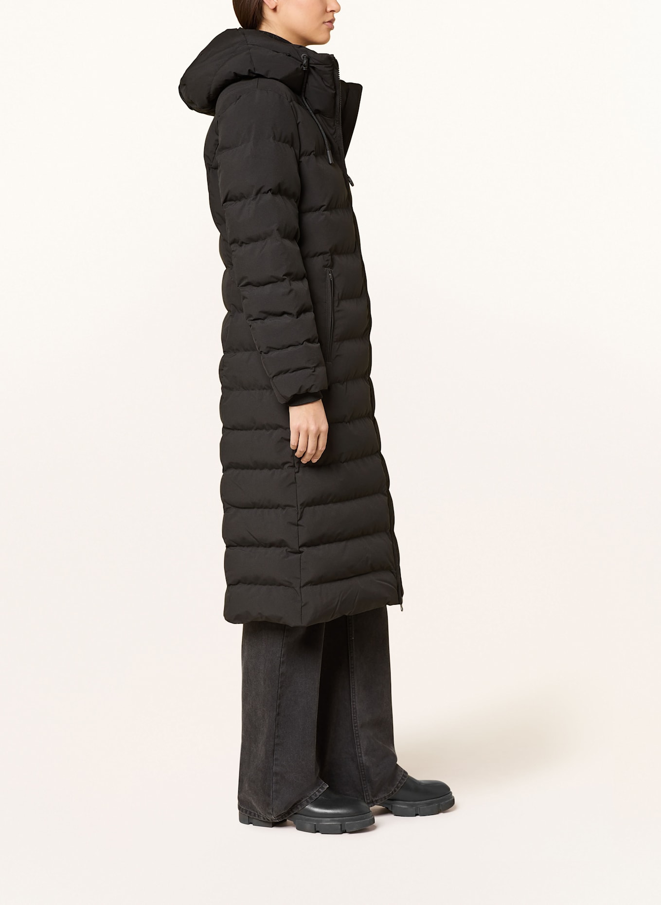 WELLENSTEYN Steppmantel CORDOBA LONG: SCHWARZ