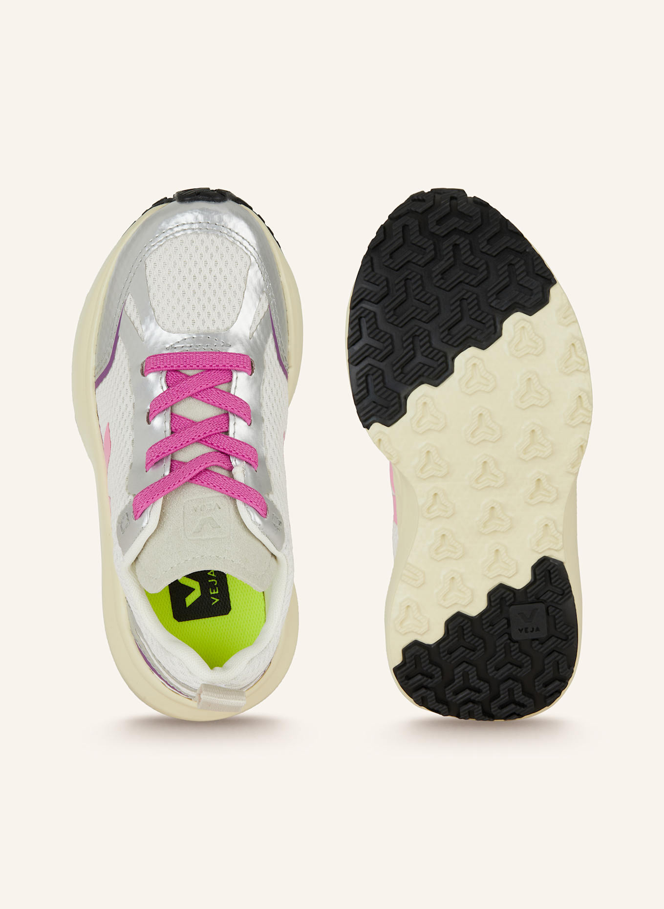 VEJA Sneaker CANARY LIGHT: WEISS / HELLGRAU / ROSA