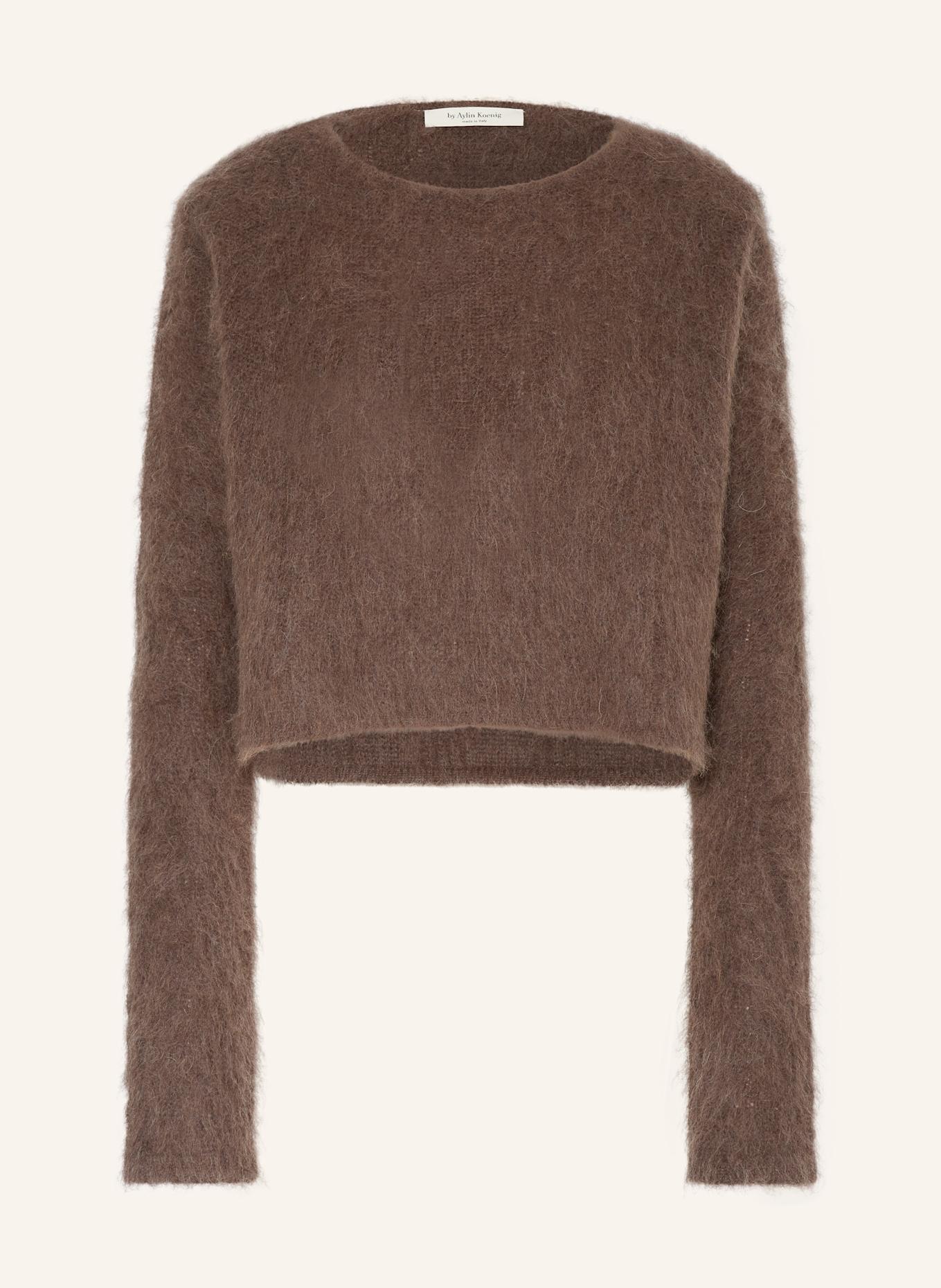 by Aylin Koenig ISABELLE alpaca sweater with cut-out: BROWN