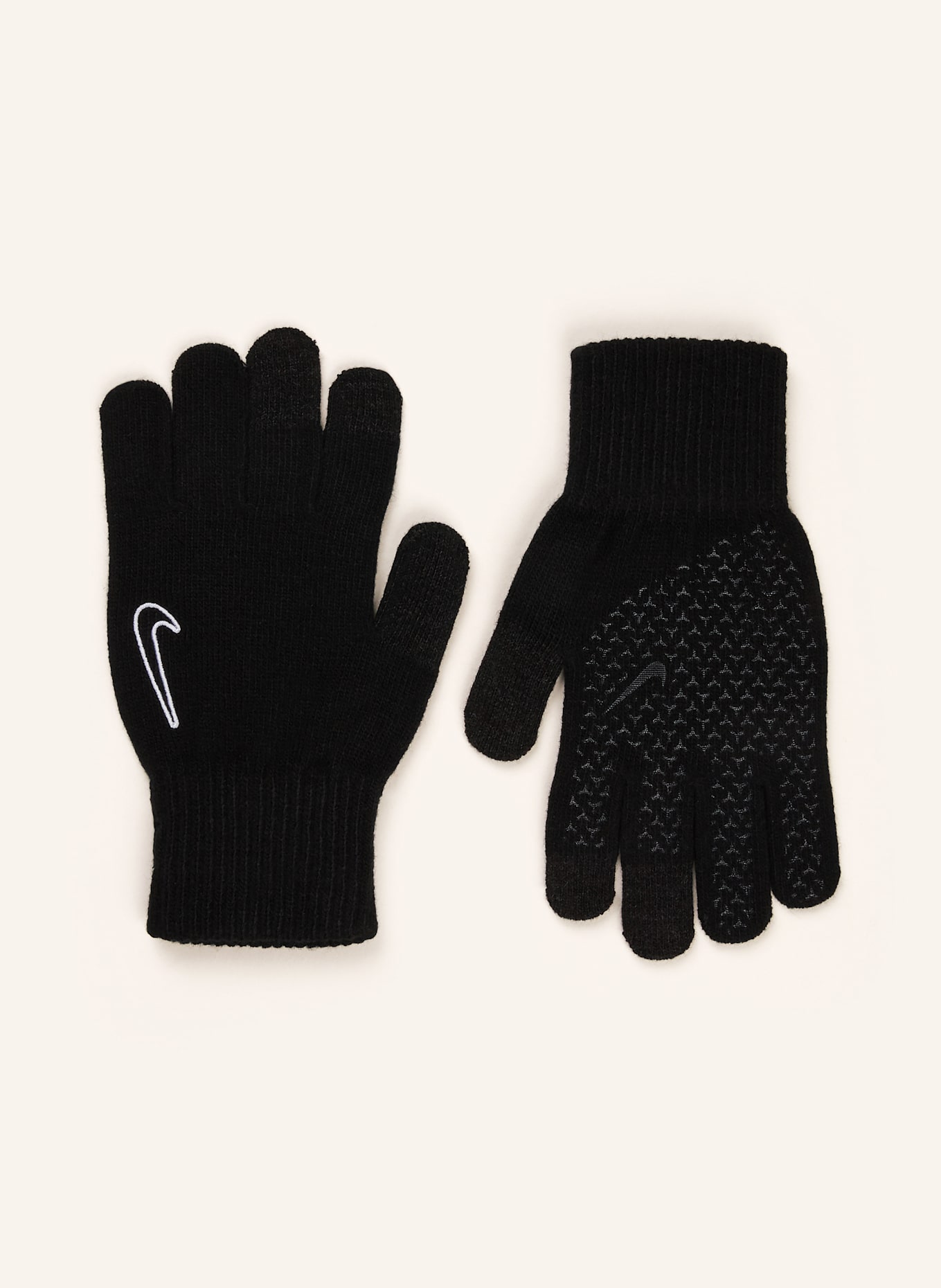 Nike Multisport-Handschuhe KNIT GRIP mit Touchscreen-Funktion: SCHWARZ