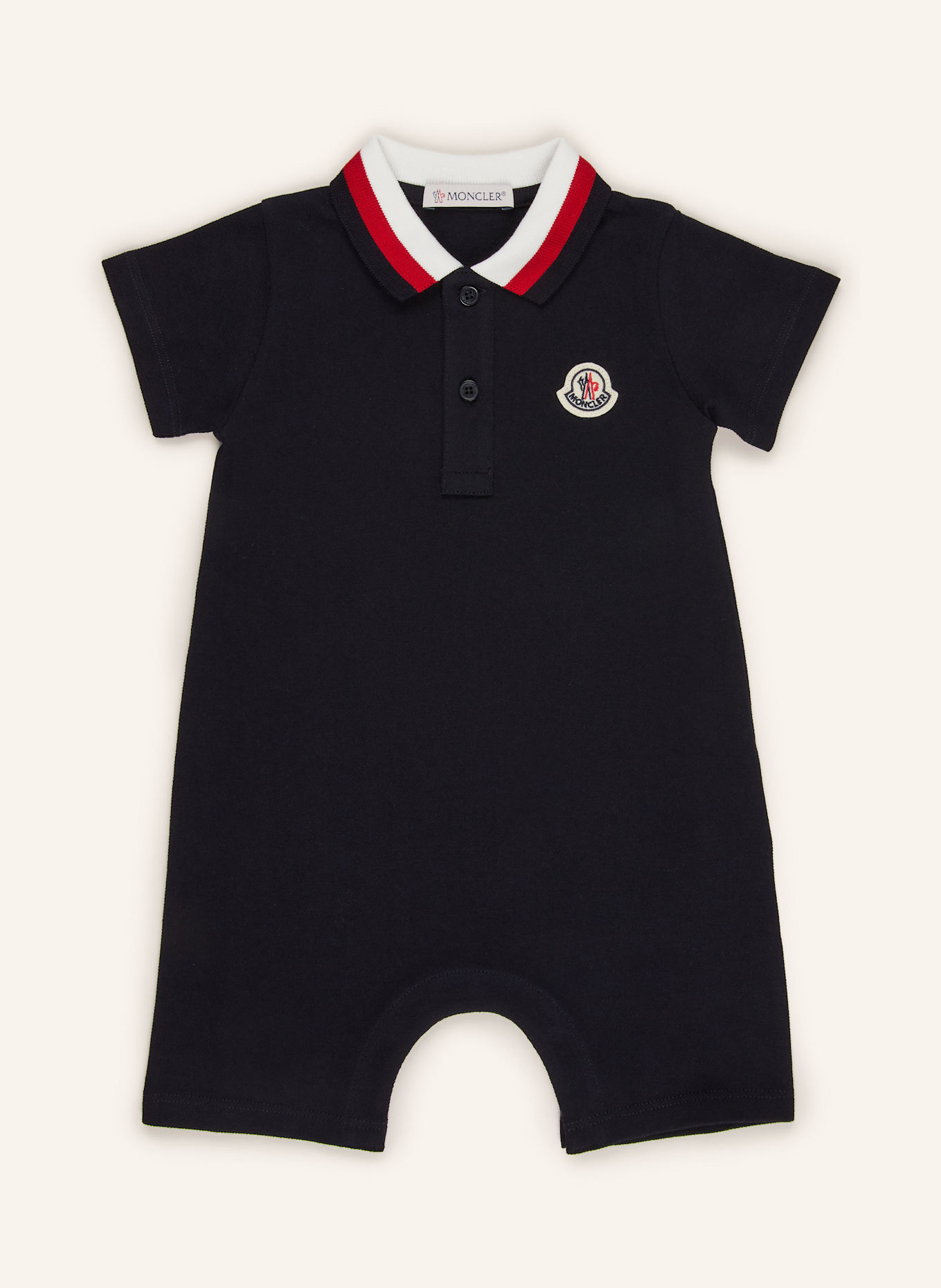 MONCLER enfant Piqué-Strampler: DUNKELBLAU