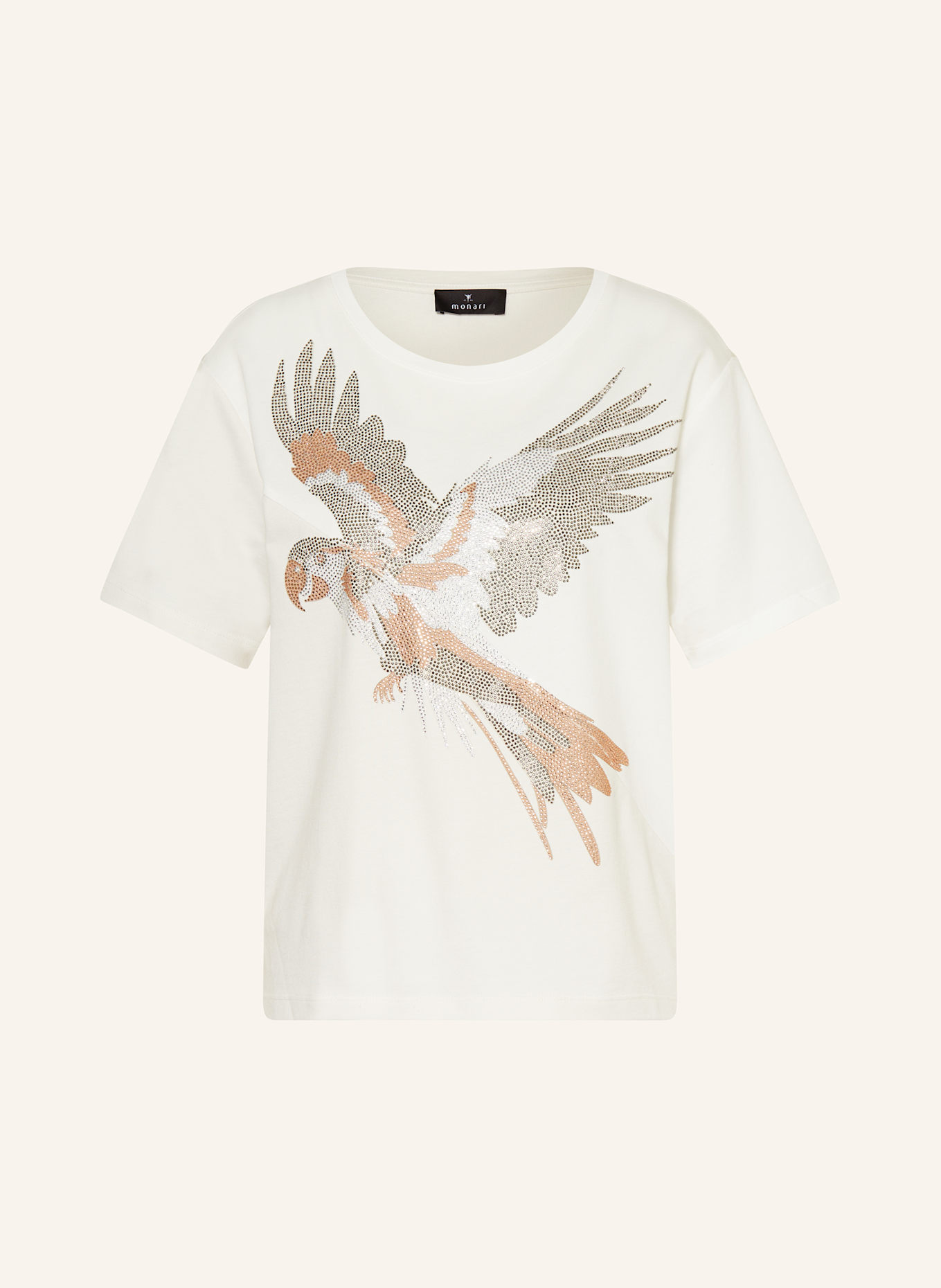 monari T-Shirt mit Schmucksteinen: ECRU