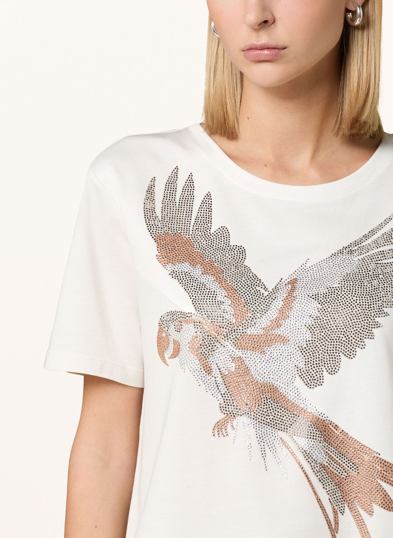 monari T-Shirt mit Schmucksteinen: ECRU