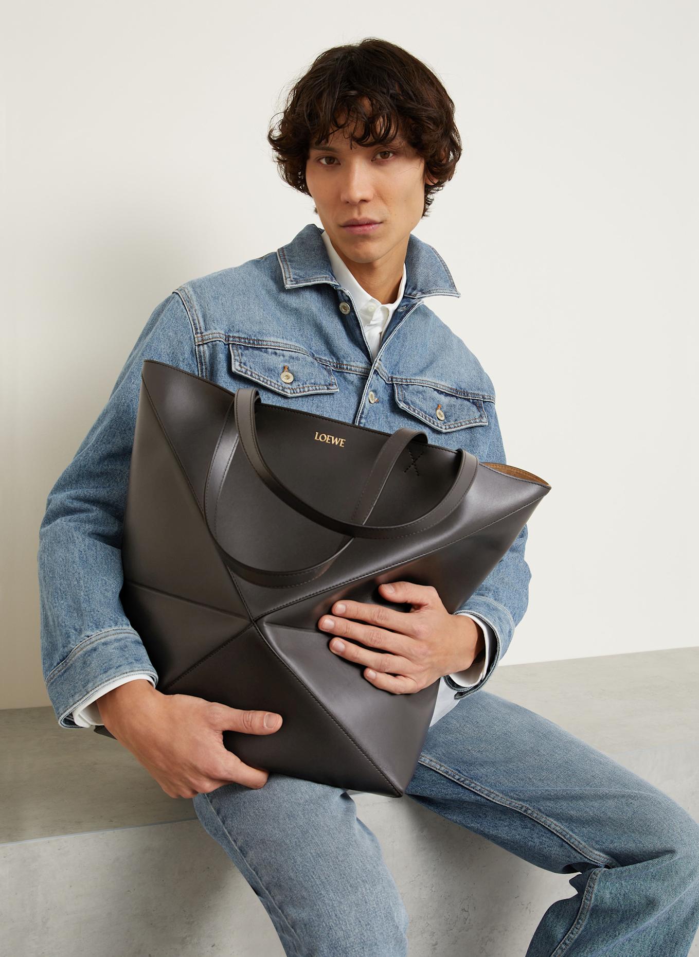 LOEWE Shopper PUZZLE FOLD TOTE LARGE: DUNKELGRAU