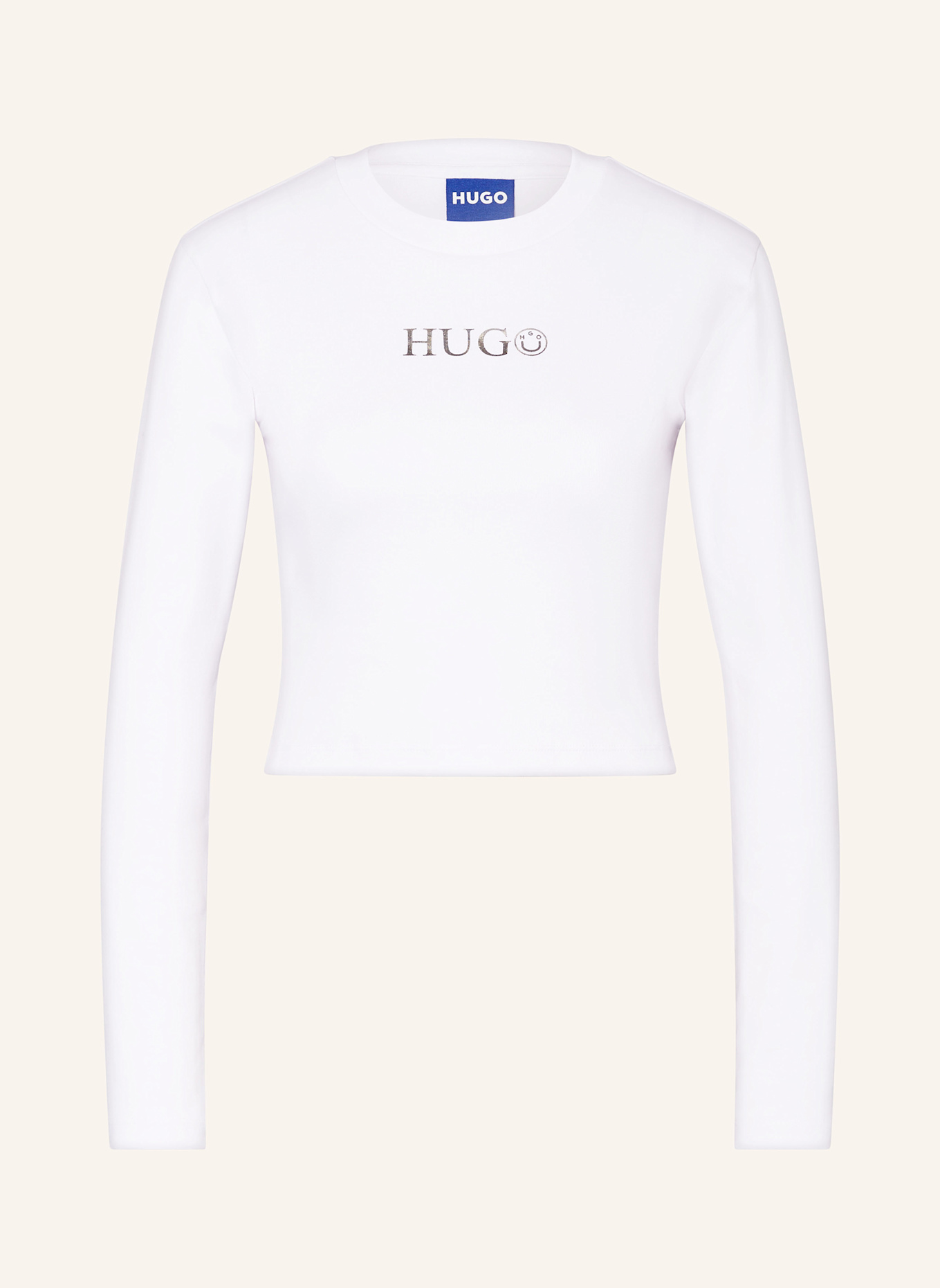 HUGO BLUE Tričko s dlouhým rukávem DELLA: BÍLÁ