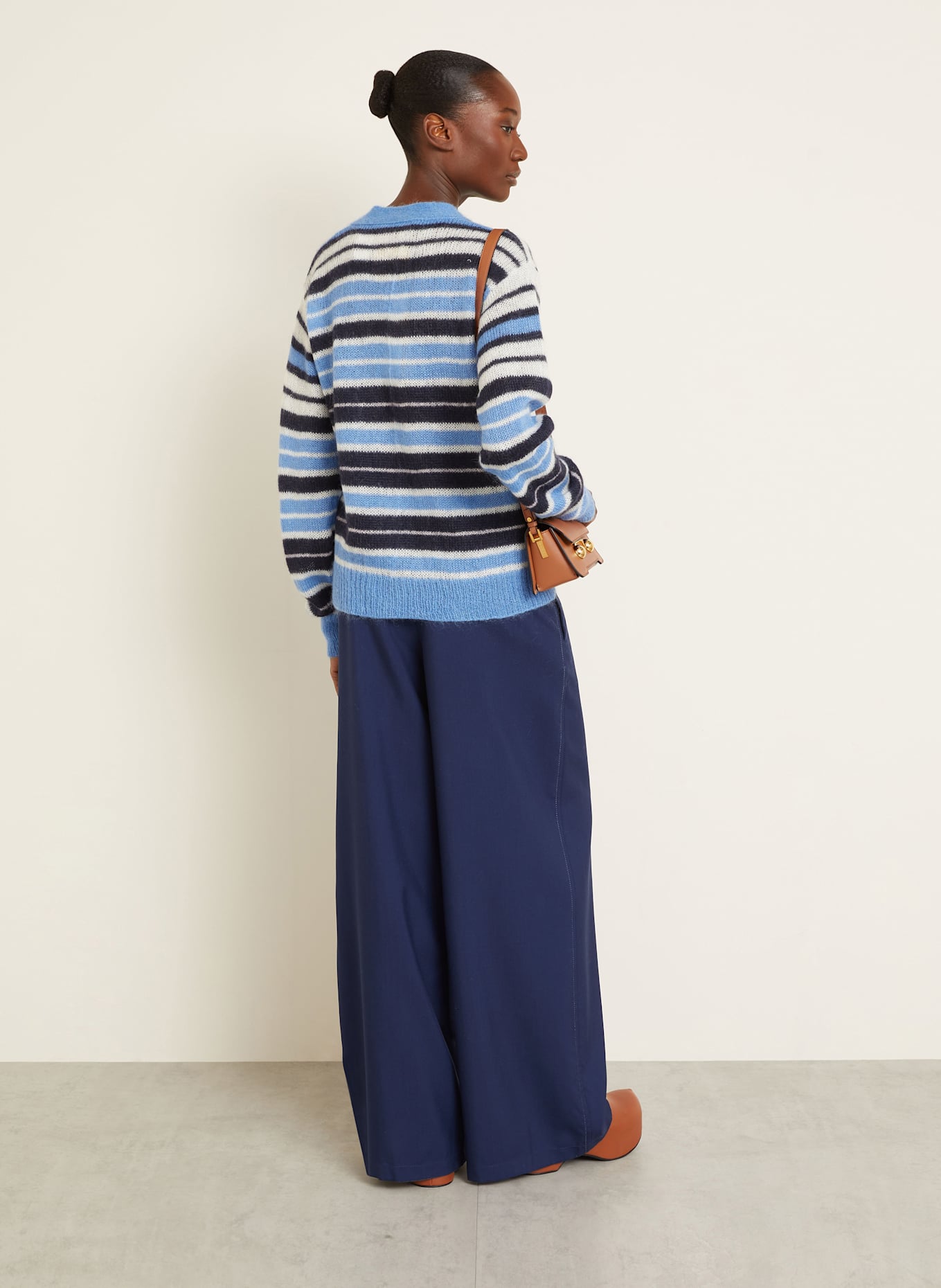 MARNI Cardigan: LIGHT BLUE / BLACK / WHITE