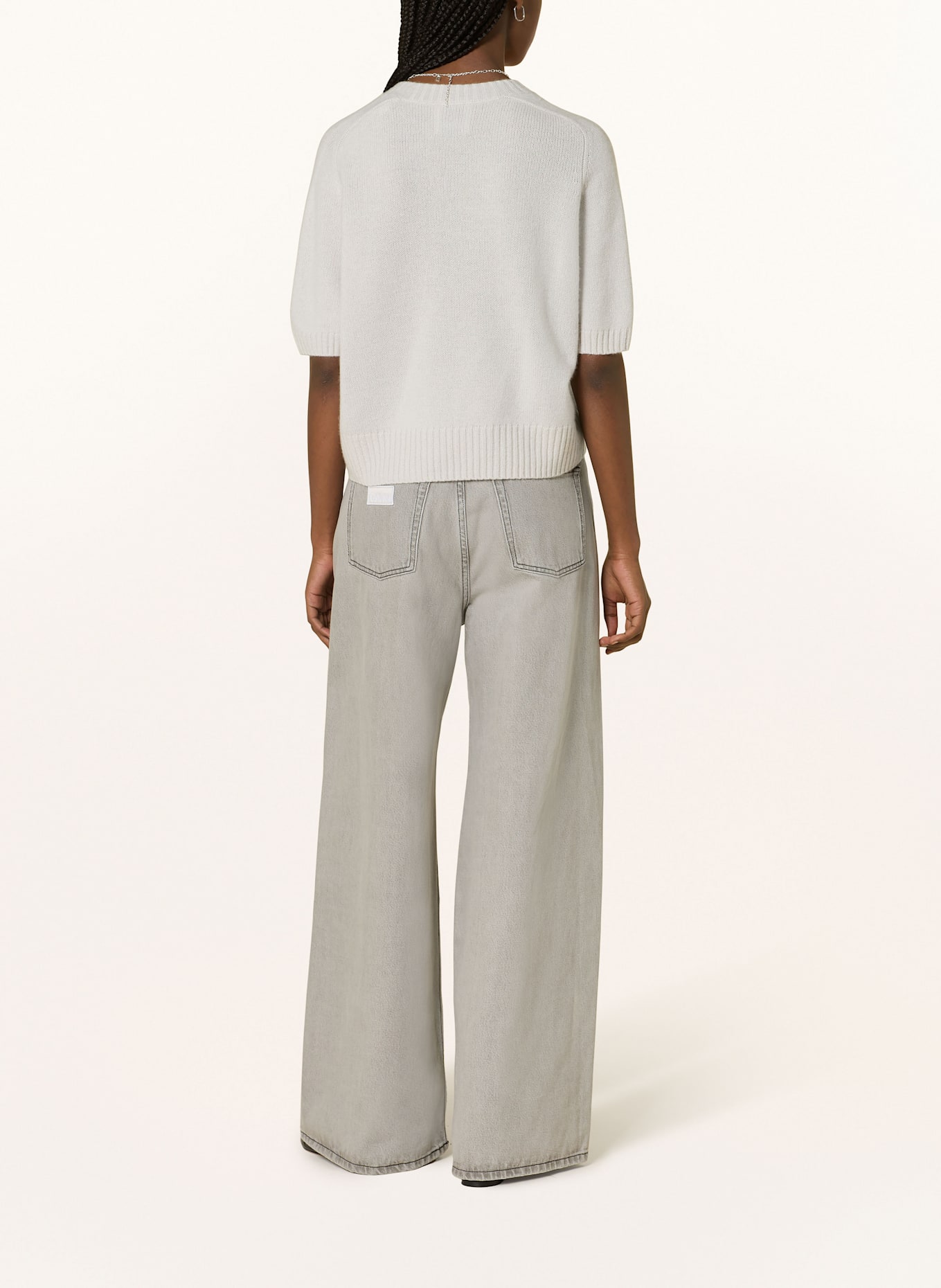 ALLUDE Cashmere-Pullover mit 3/4-Arm: HELLGRAU