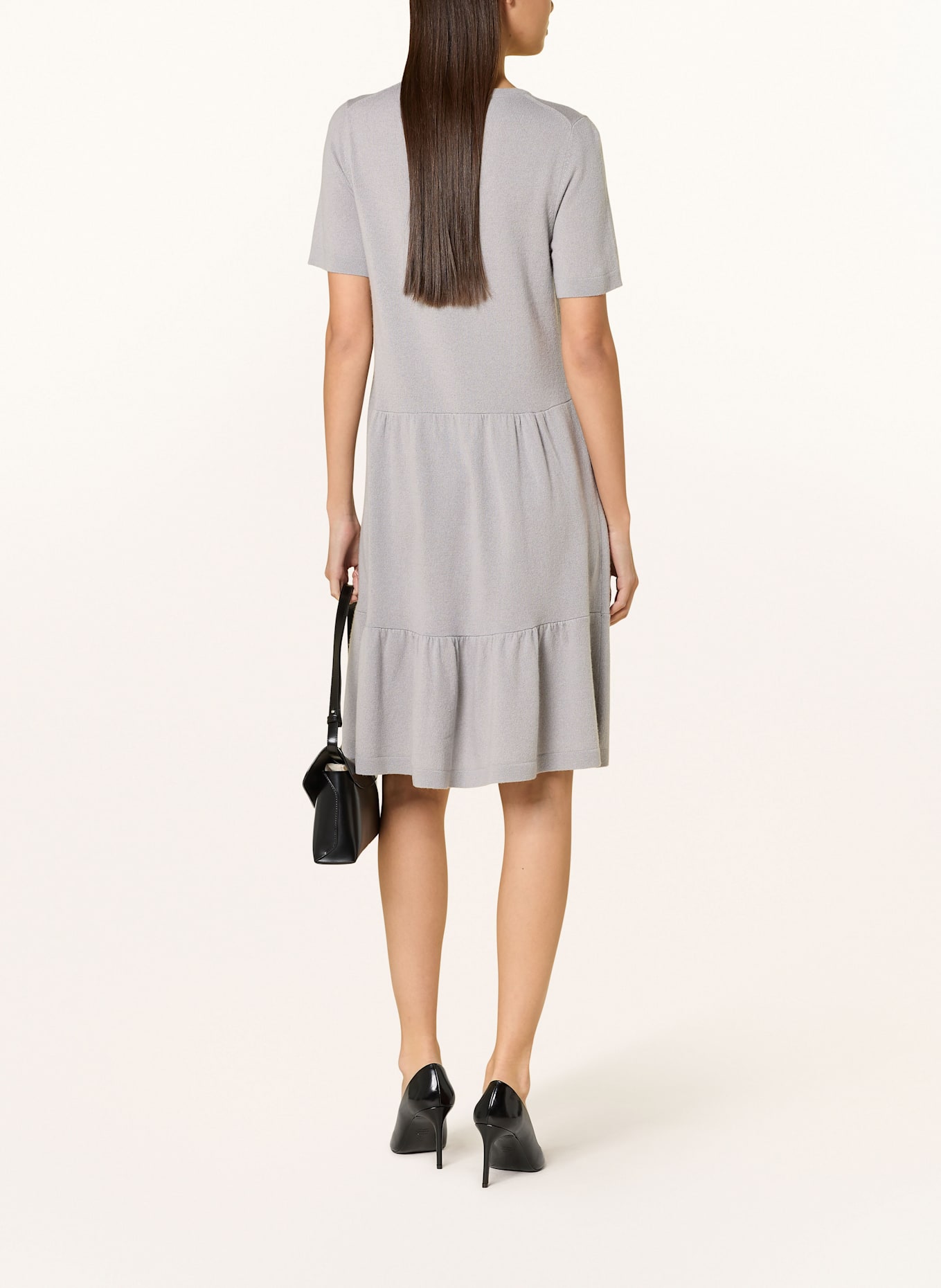 ALLUDE Strickkleid mit Cashmere: HELLGRAU