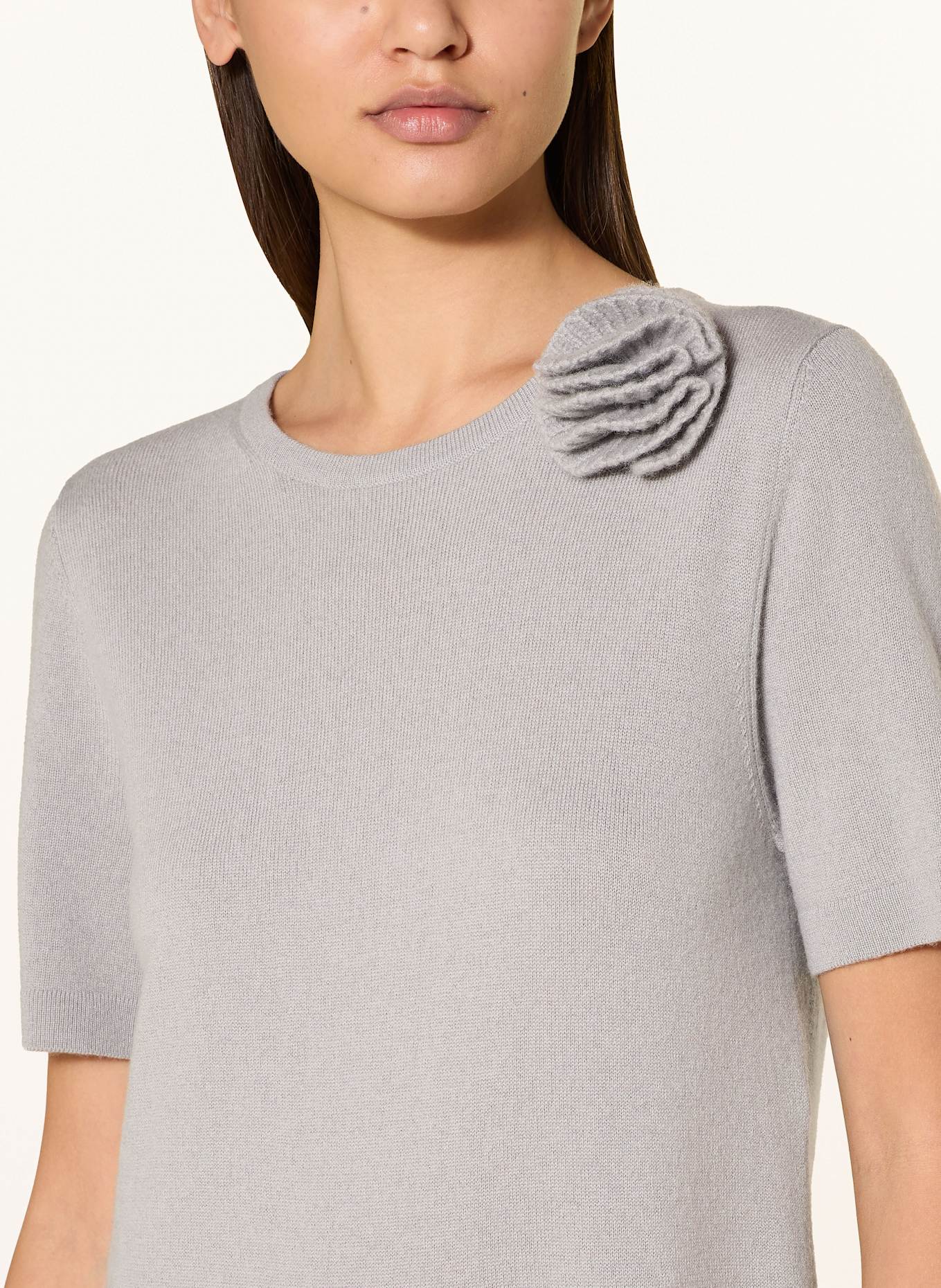 ALLUDE Strickkleid mit Cashmere: HELLGRAU