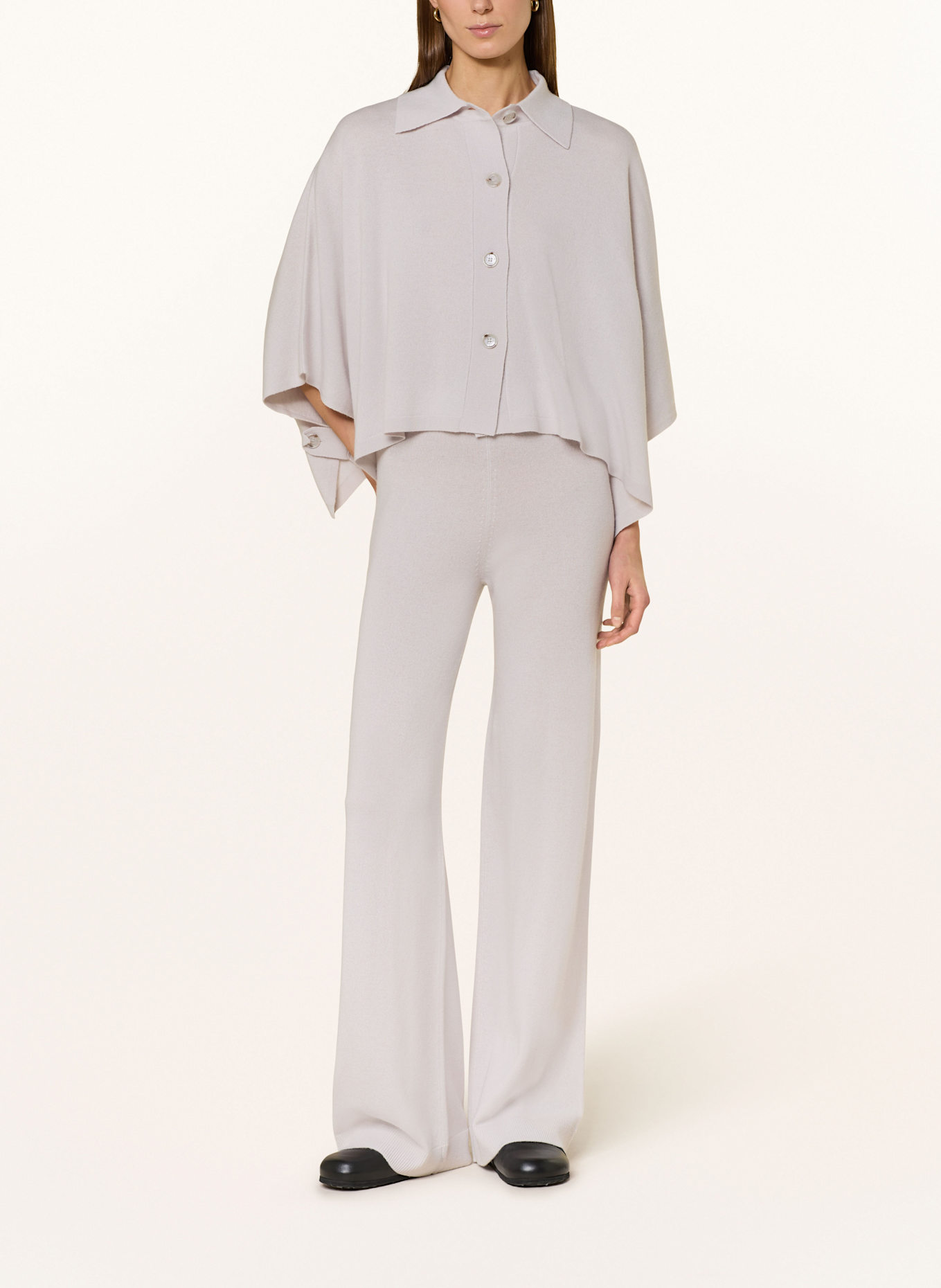 ALLUDE Knit trousers with cashmere: LIGHT GRAY