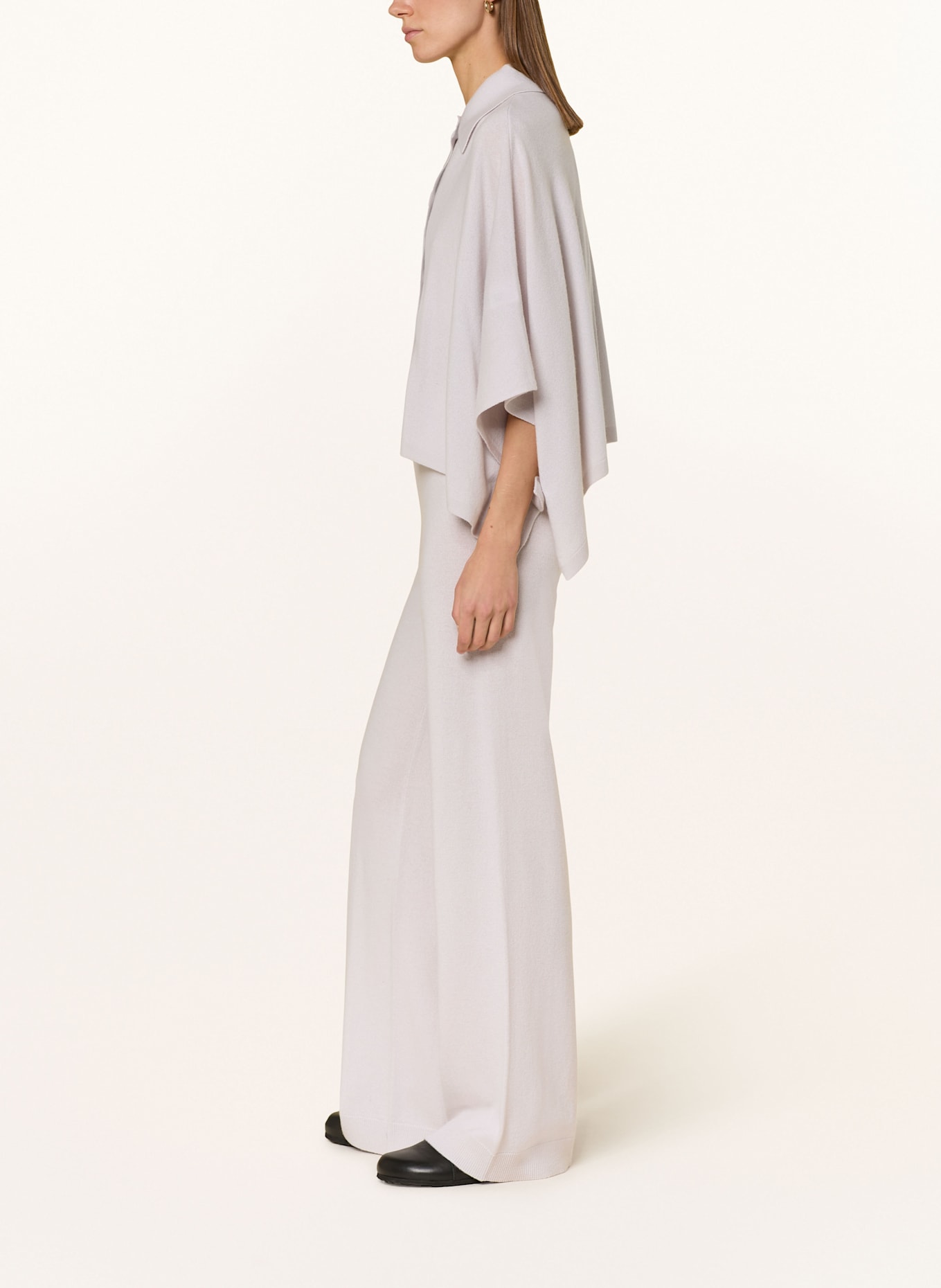 ALLUDE Knit trousers with cashmere: LIGHT GRAY