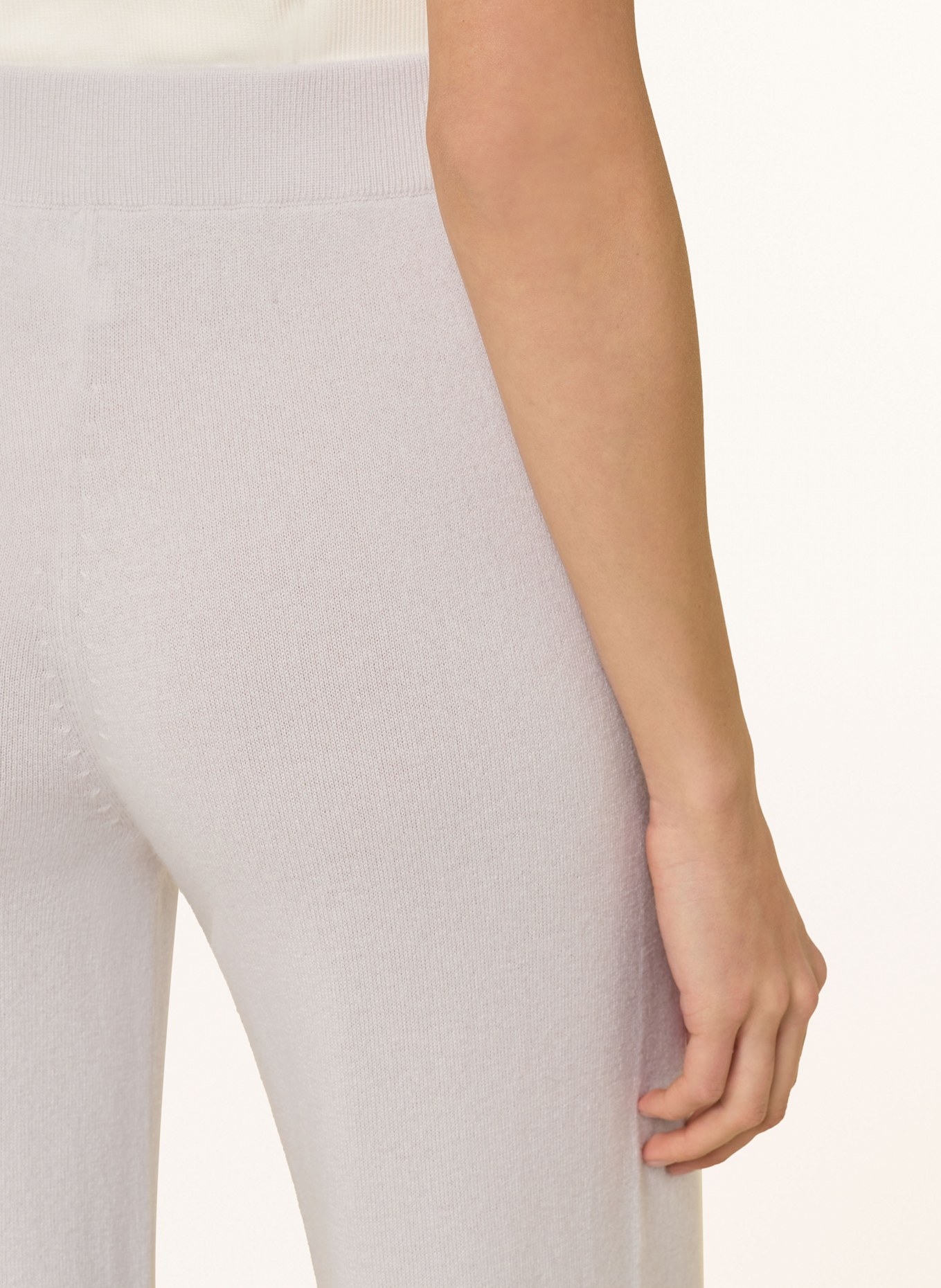 ALLUDE Knit trousers with cashmere: LIGHT GRAY