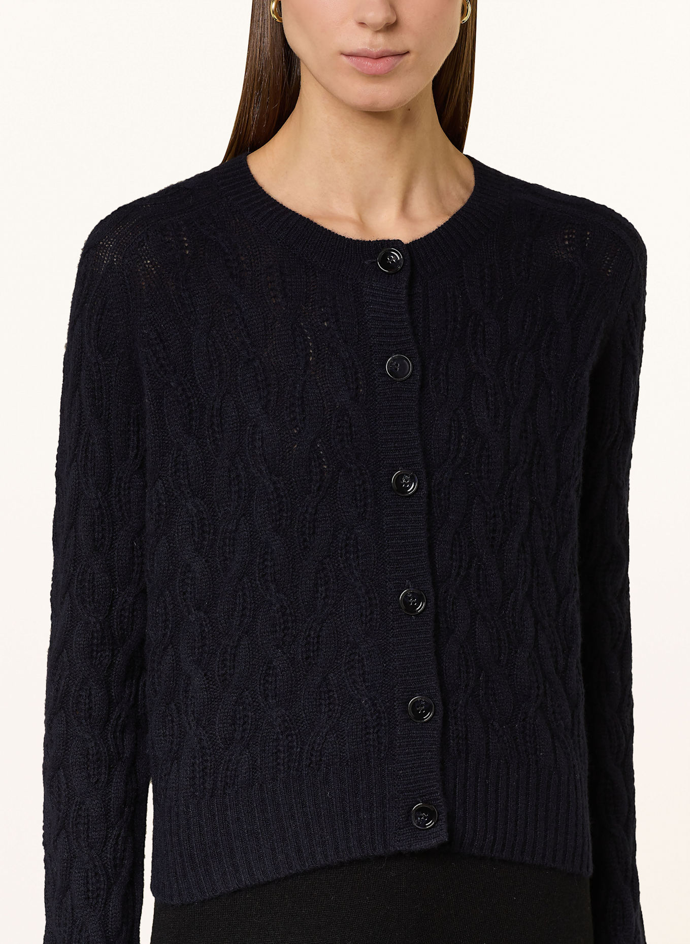 ALLUDE Strickjacke aus Cashmere: DUNKELBLAU